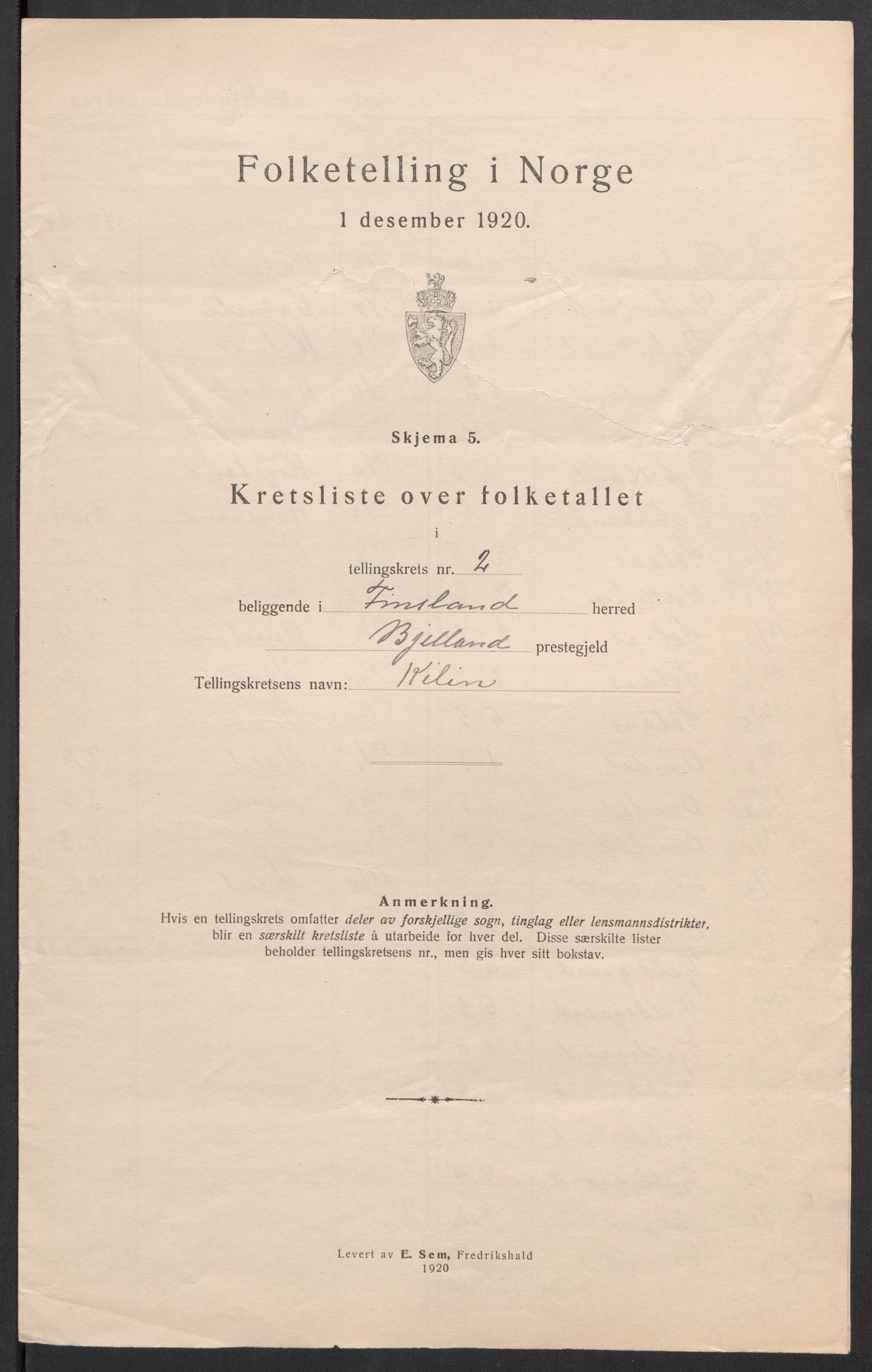 SAK, 1920 census for Finsland, 1920, p. 12
