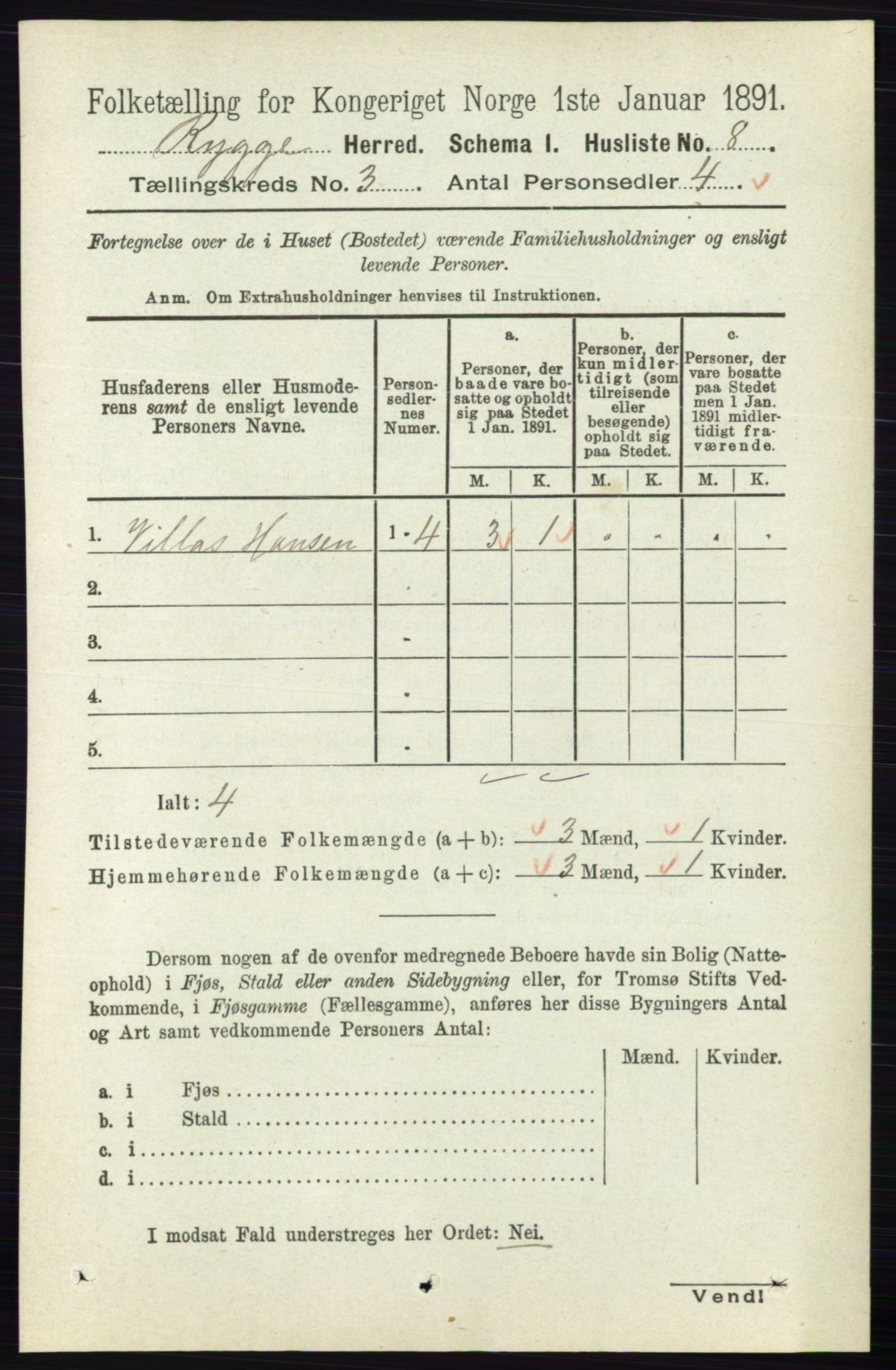 RA, 1891 census for 0136 Rygge, 1891, p. 1590