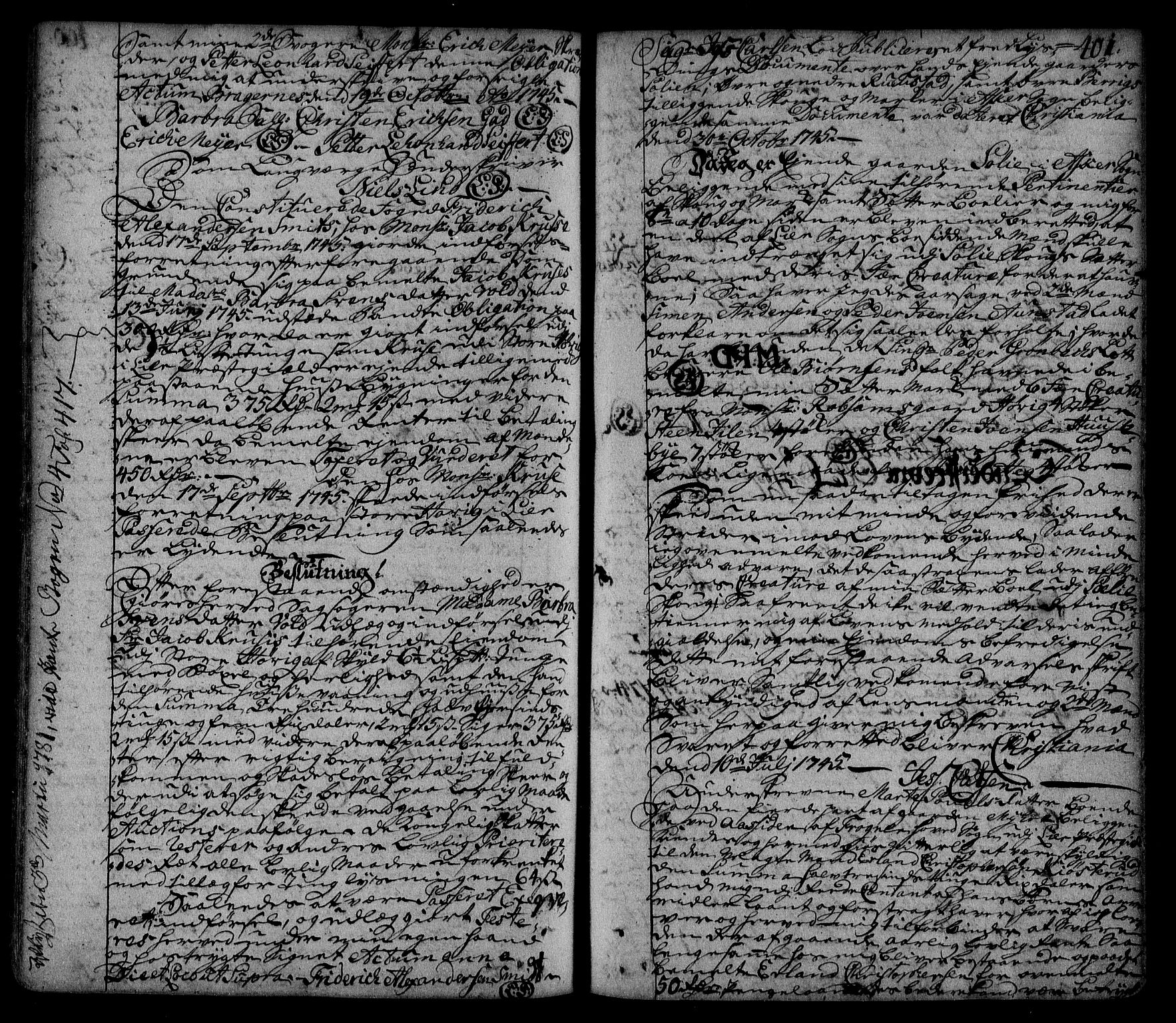 Lier, Røyken og Hurum sorenskriveri, AV/SAKO-A-89/G/Ga/Gaa/L0002: Mortgage book no. II, 1725-1755, p. 401