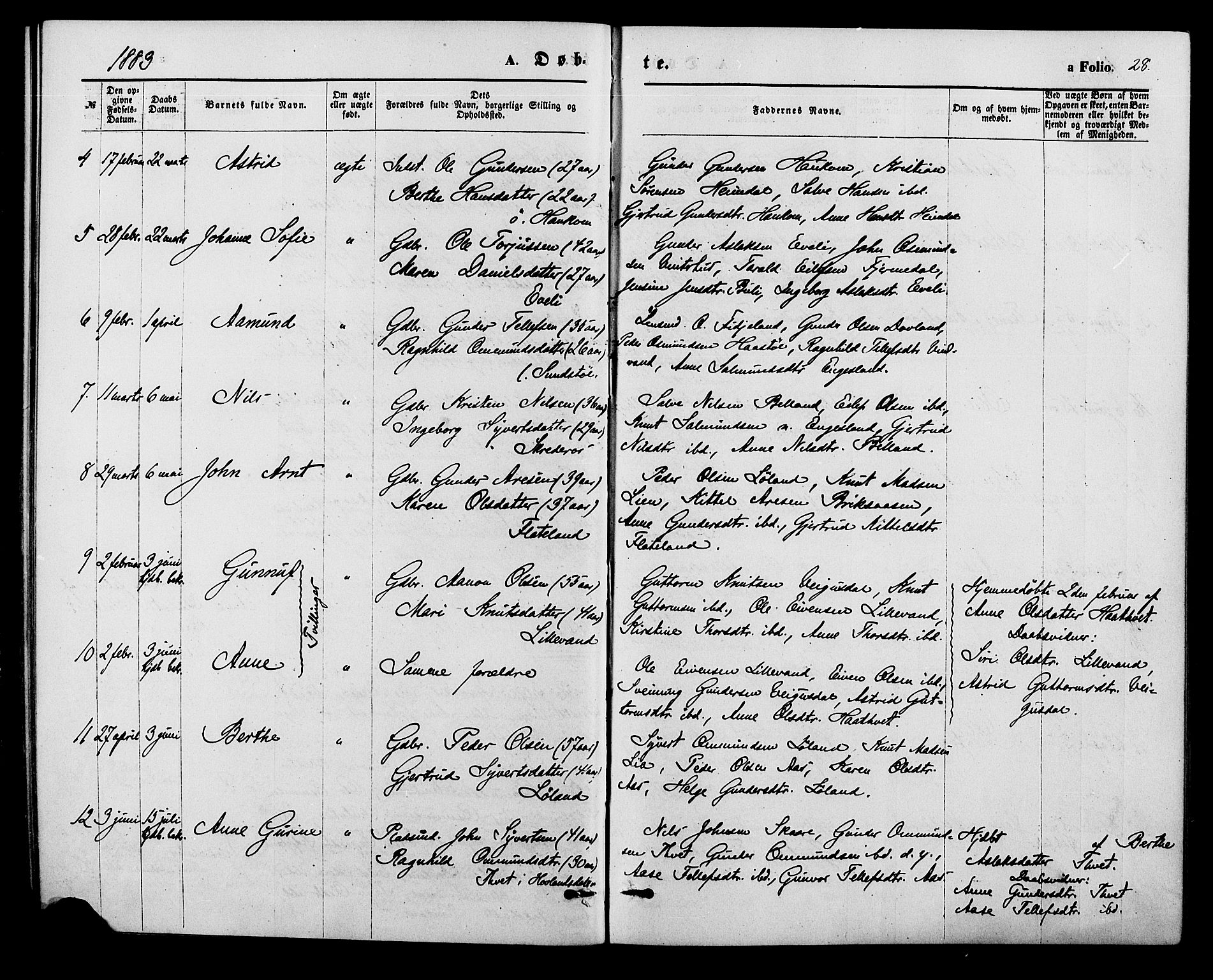 Herefoss sokneprestkontor, AV/SAK-1111-0019/F/Fa/Fab/L0003: Parish register (official) no. A 3, 1875-1886, p. 28