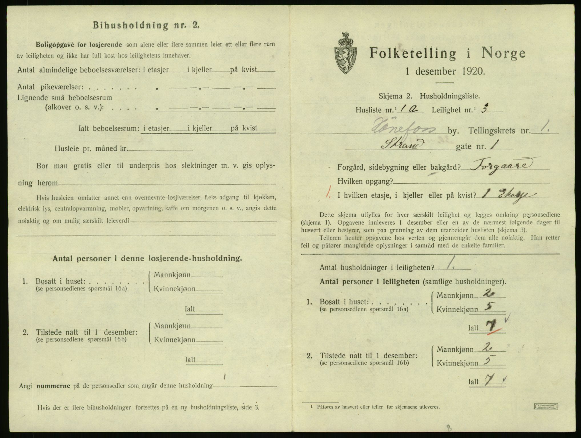 SAKO, 1920 census for Hønefoss, 1920, p. 762