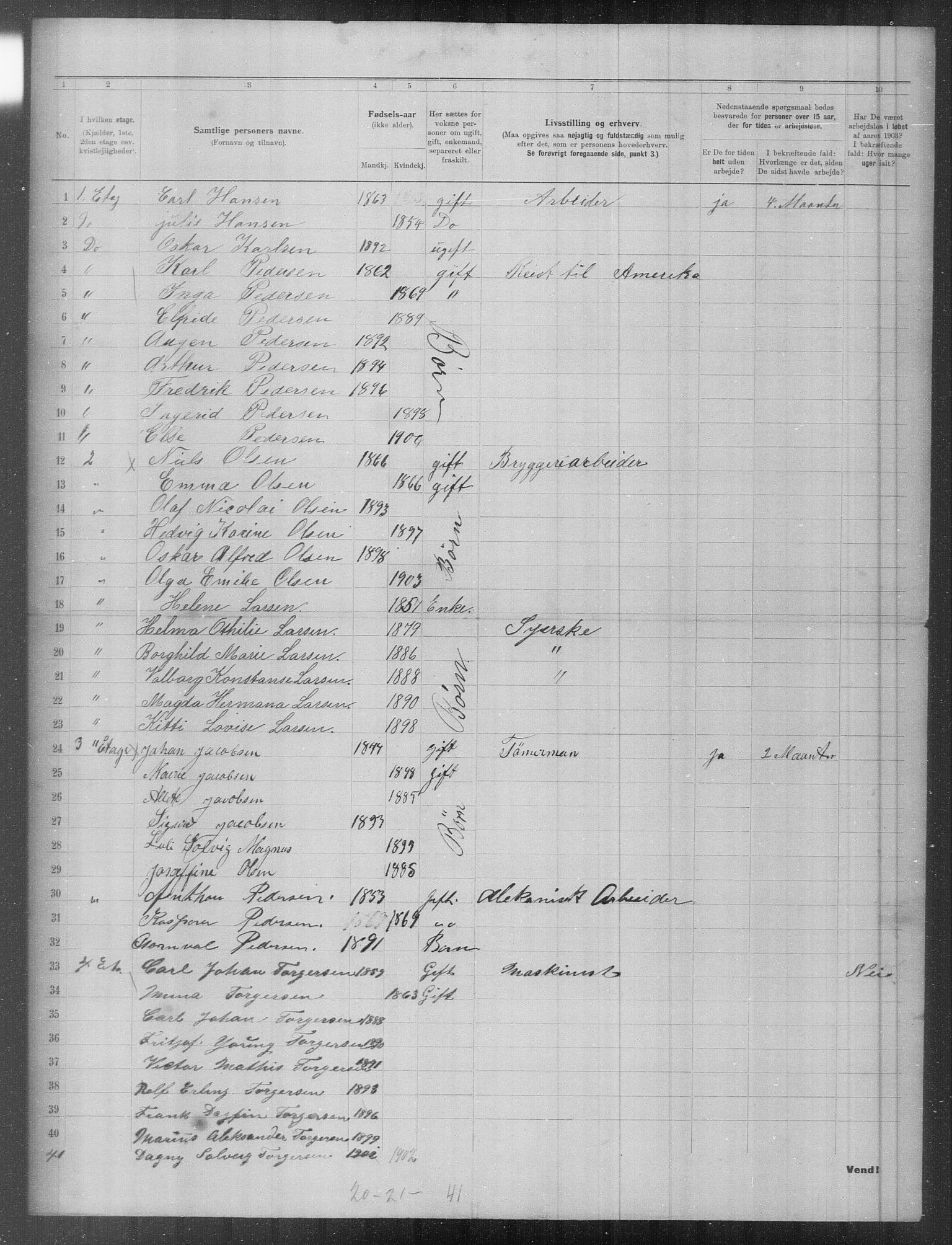 OBA, Municipal Census 1903 for Kristiania, 1903, p. 8418