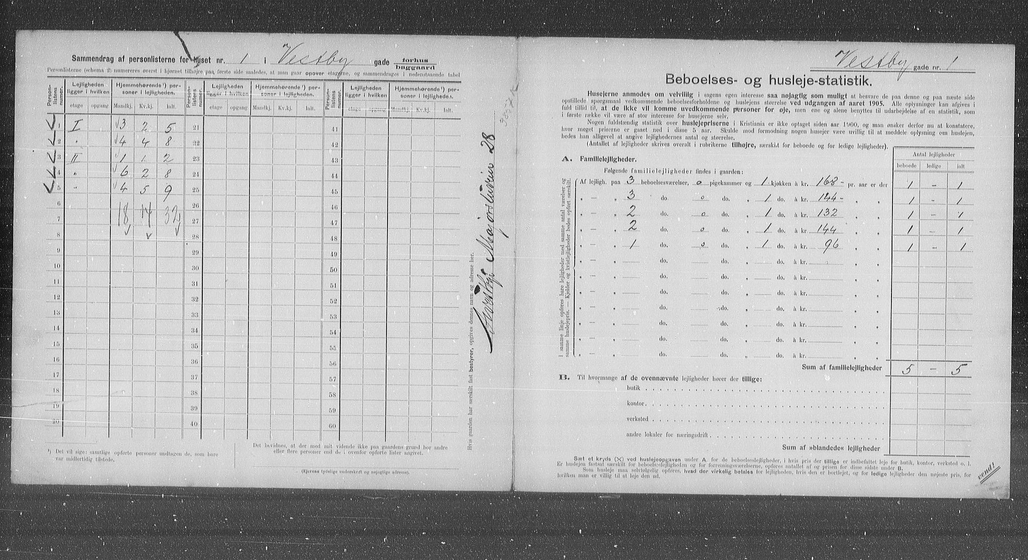 OBA, Municipal Census 1905 for Kristiania, 1905, p. 64312