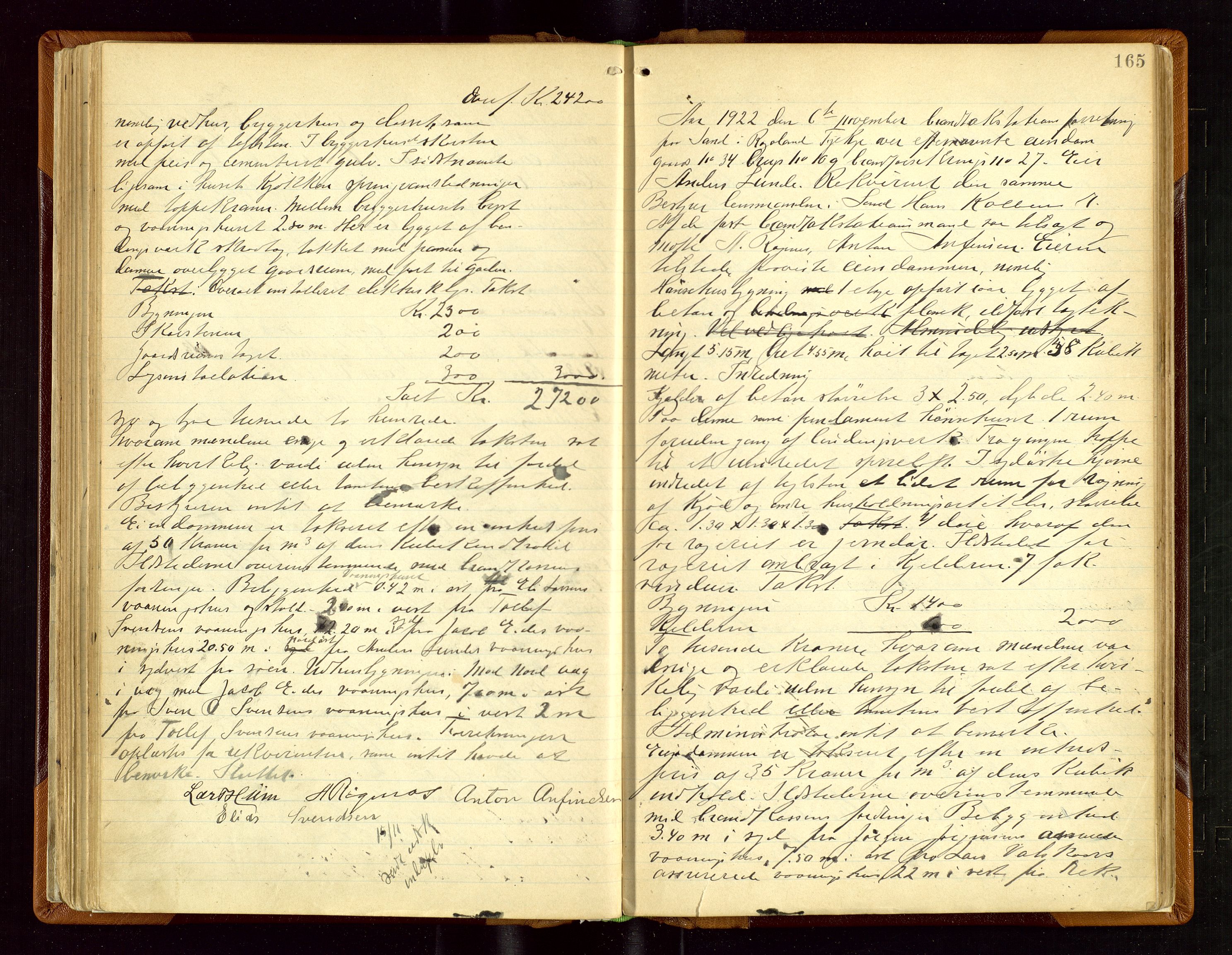 Sand lensmannskontor, AV/SAST-A-100415/Gob/L0003: Branntakstprotokoll, 1893-1936, p. 164b-165a