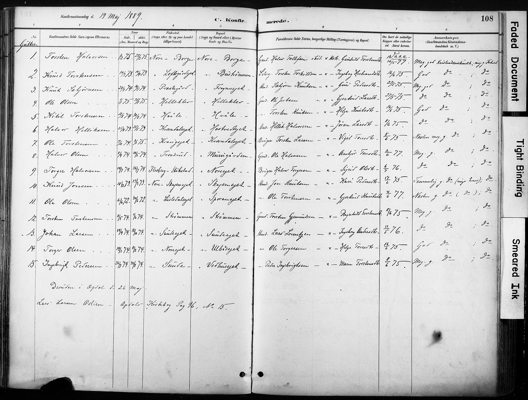 Nore kirkebøker, SAKO/A-238/F/Fb/L0002: Parish register (official) no. II 2, 1886-1906, p. 108