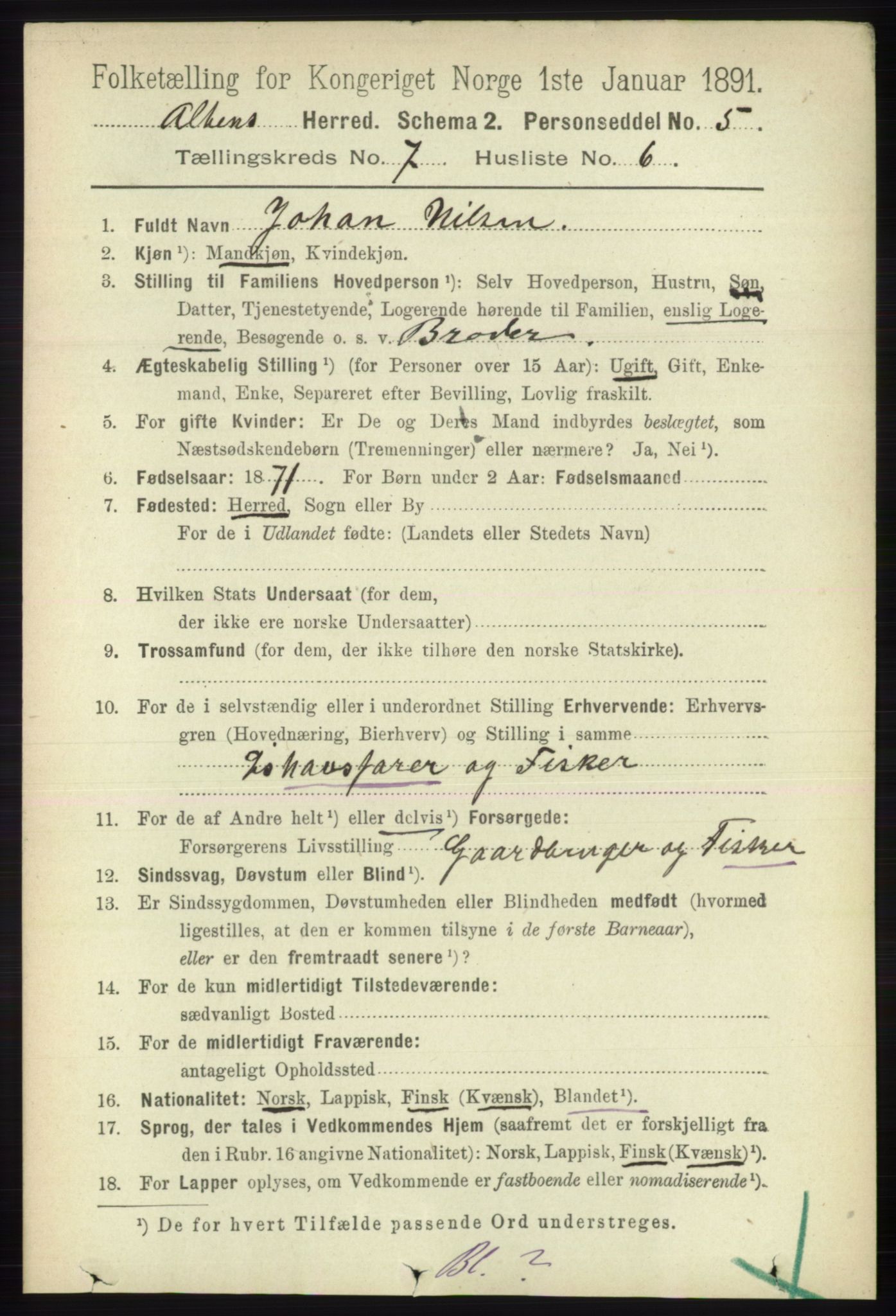 RA, 1891 census for 2012 Alta, 1891, p. 2138