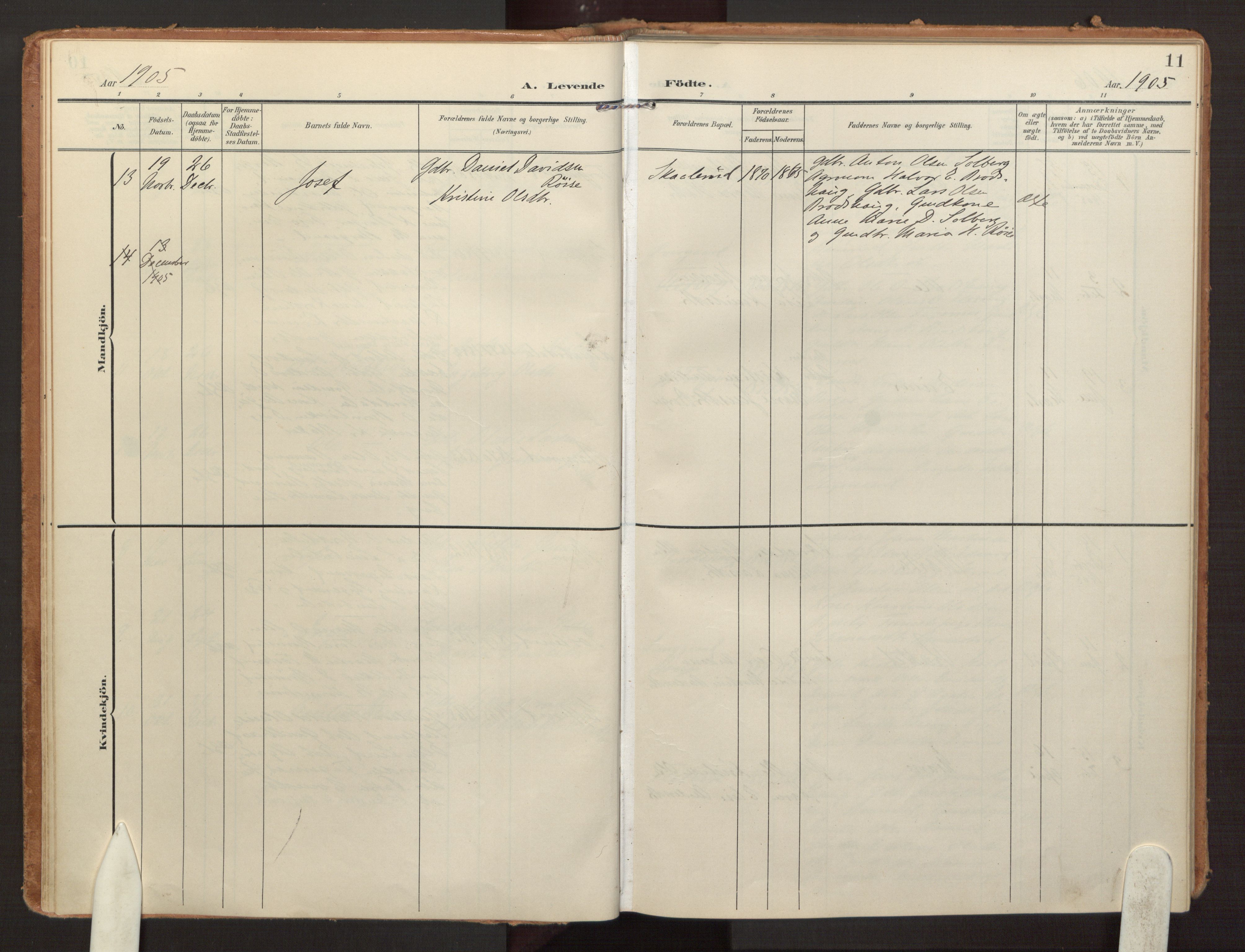 Hurdal prestekontor Kirkebøker, SAO/A-10889/F/Fb/L0004: Parish register (official) no. II 4, 1902-1924, p. 11