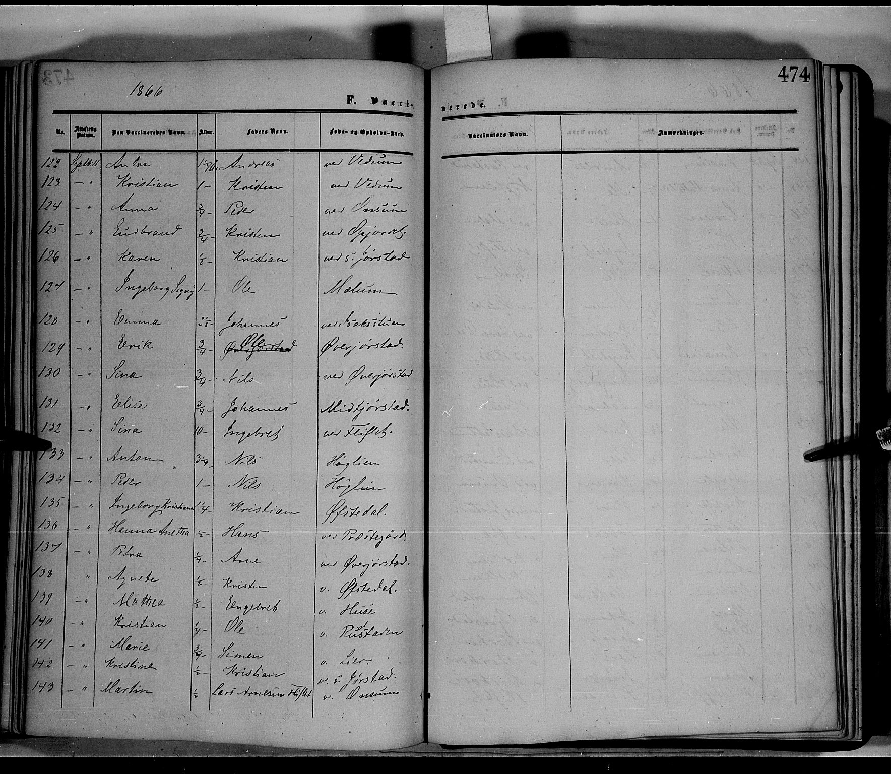 Fåberg prestekontor, AV/SAH-PREST-086/H/Ha/Haa/L0006: Parish register (official) no. 6B, 1855-1867, p. 474