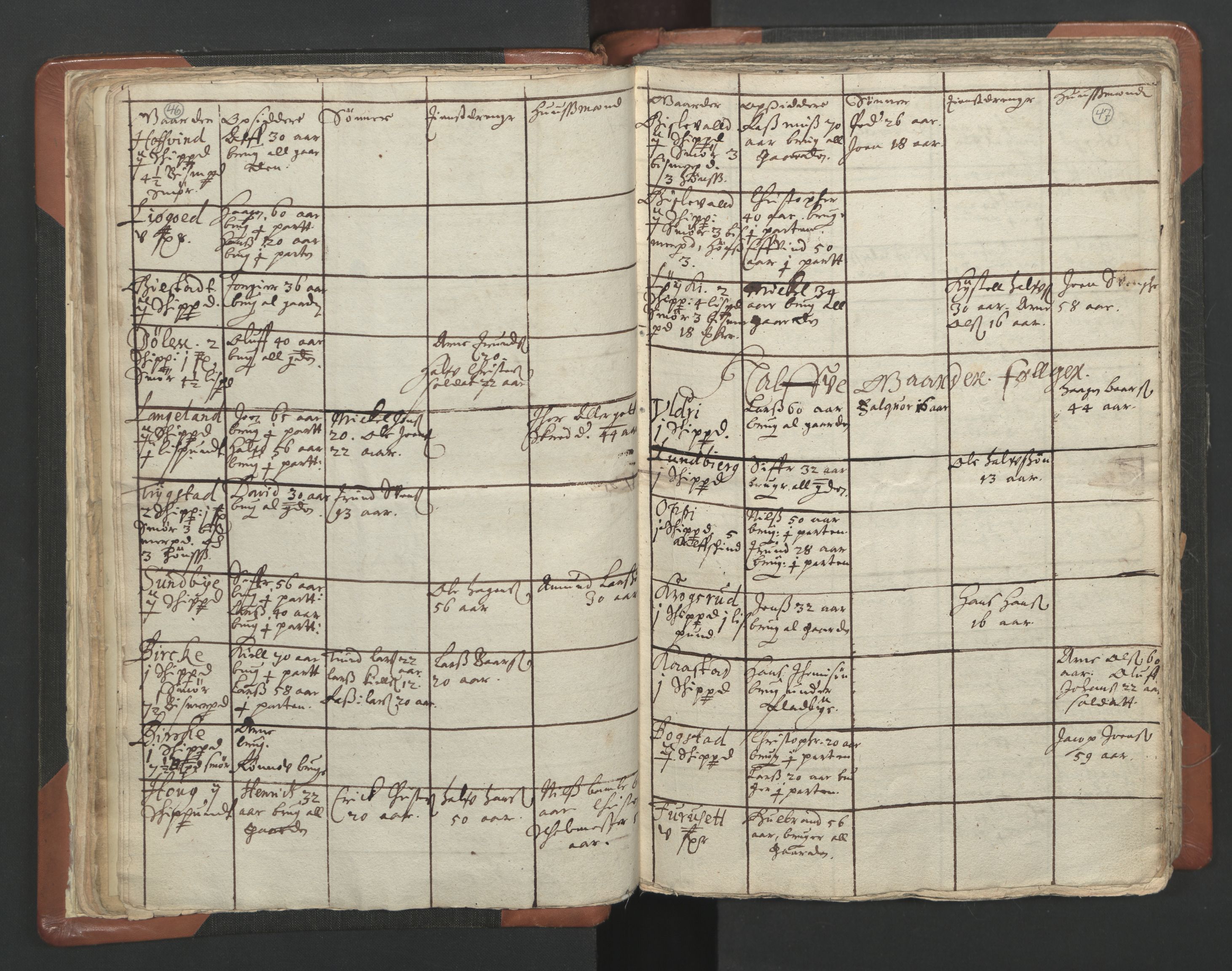 RA, Vicar's Census 1664-1666, no. 4: Øvre Romerike deanery, 1664-1666, p. 46-47