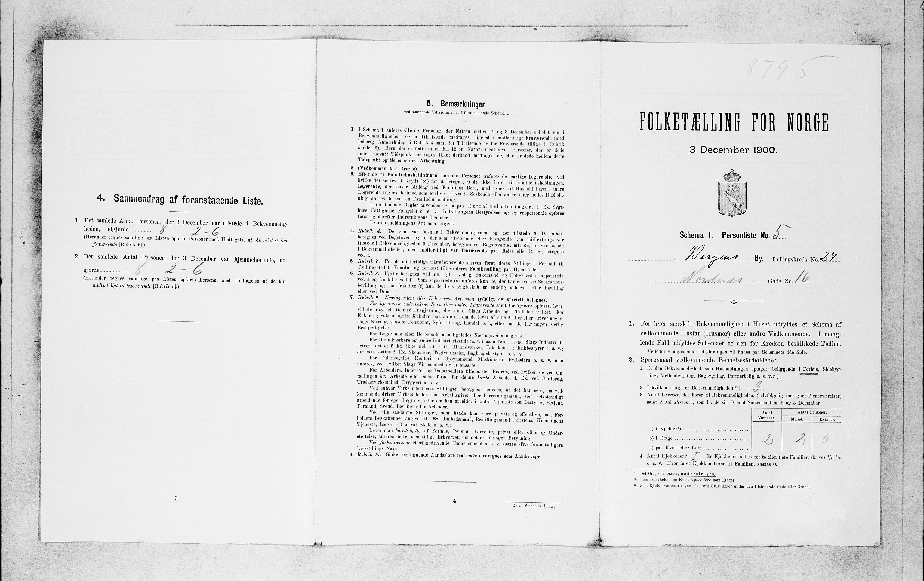 SAB, 1900 census for Bergen, 1900, p. 5702