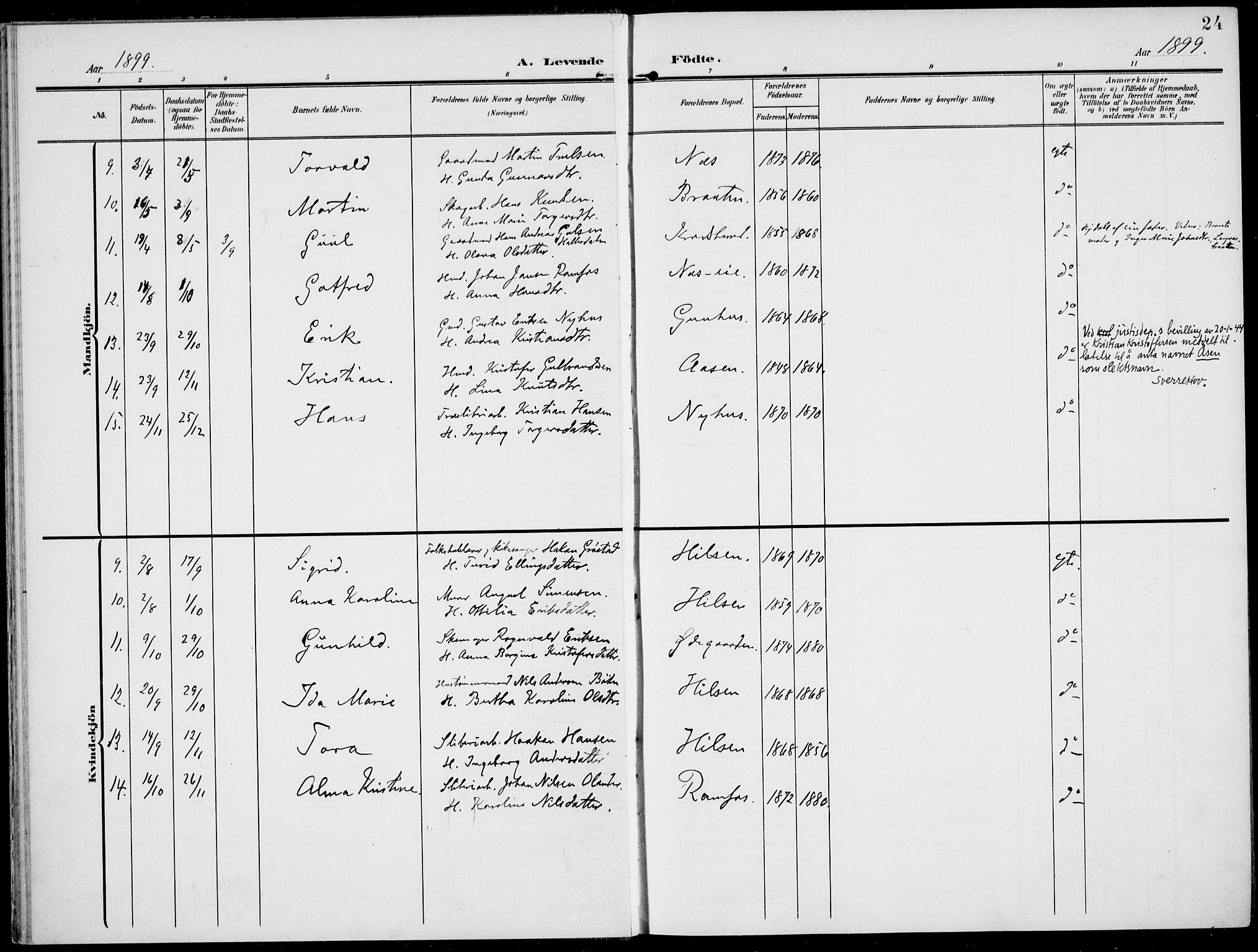 Modum kirkebøker, AV/SAKO-A-234/F/Fa/L0019: Parish register (official) no. 19, 1890-1914, p. 24