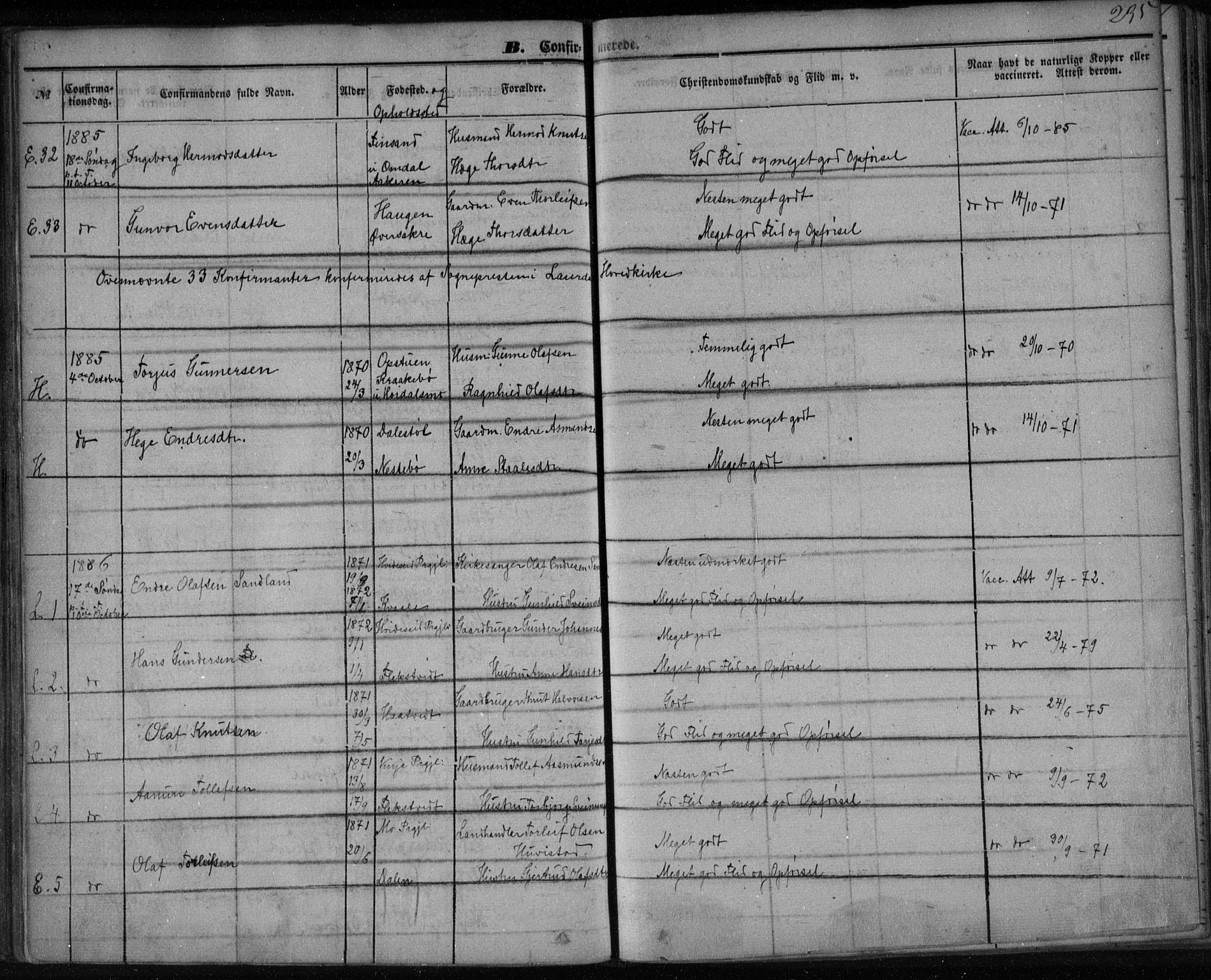 Lårdal kirkebøker, SAKO/A-284/F/Fa/L0006: Parish register (official) no. I 6, 1861-1886, p. 235