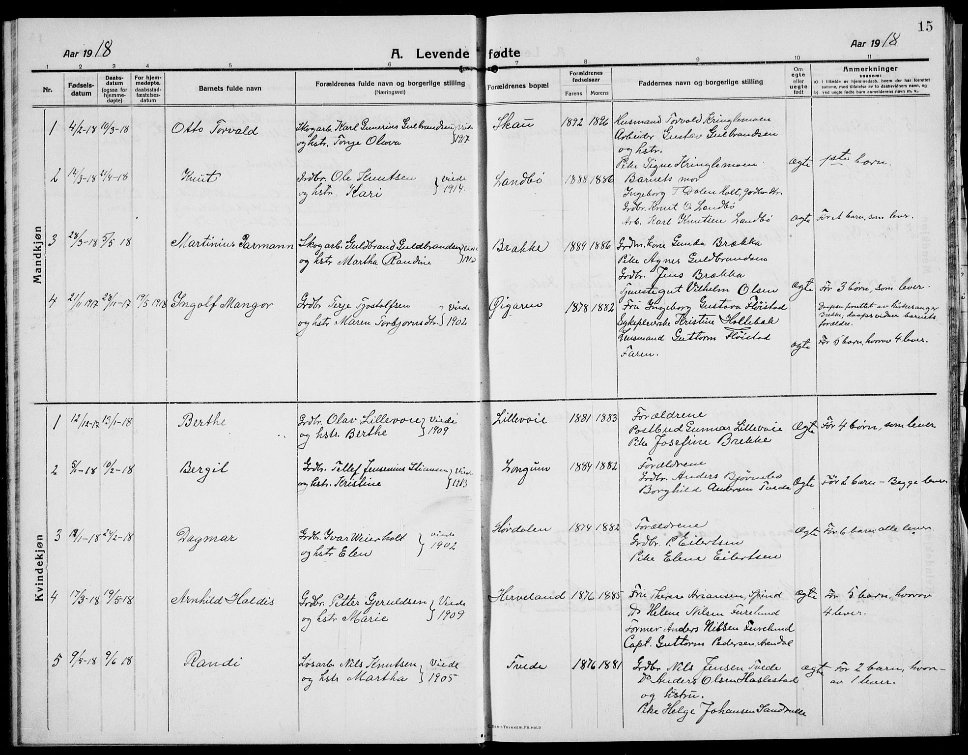 Austre Moland sokneprestkontor, SAK/1111-0001/F/Fb/Fba/L0005: Parish register (copy) no. B 4b, 1914-1935, p. 15