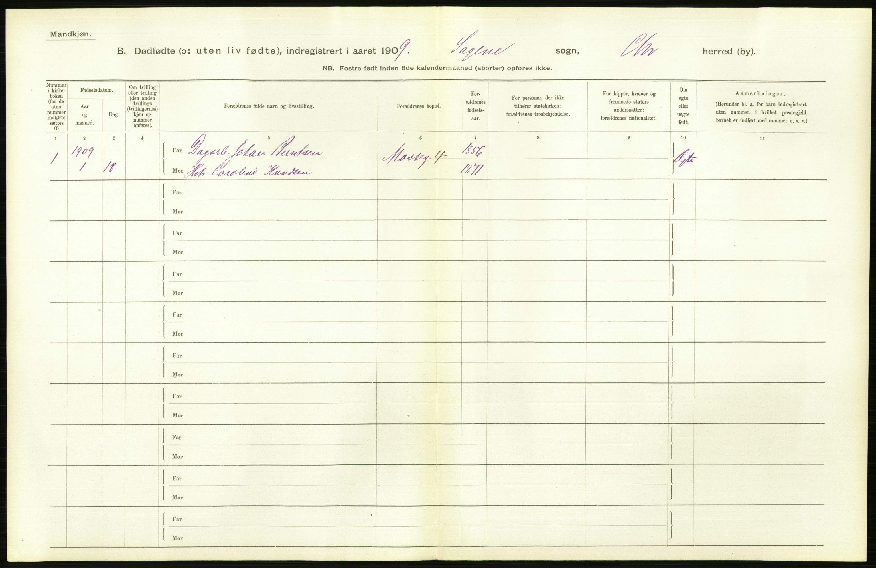 Statistisk sentralbyrå, Sosiodemografiske emner, Befolkning, RA/S-2228/D/Df/Dfa/Dfag/L0010: Kristiania: Døde, dødfødte., 1909, p. 606