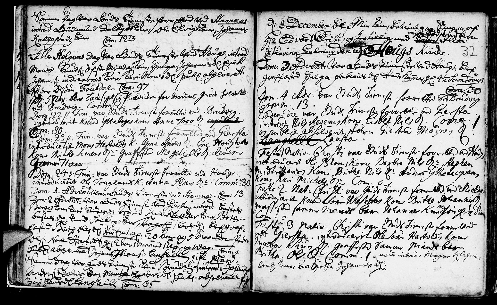 Haus sokneprestembete, SAB/A-75601/H/Haa: Parish register (official) no. A 5, 1733-1747, p. 32