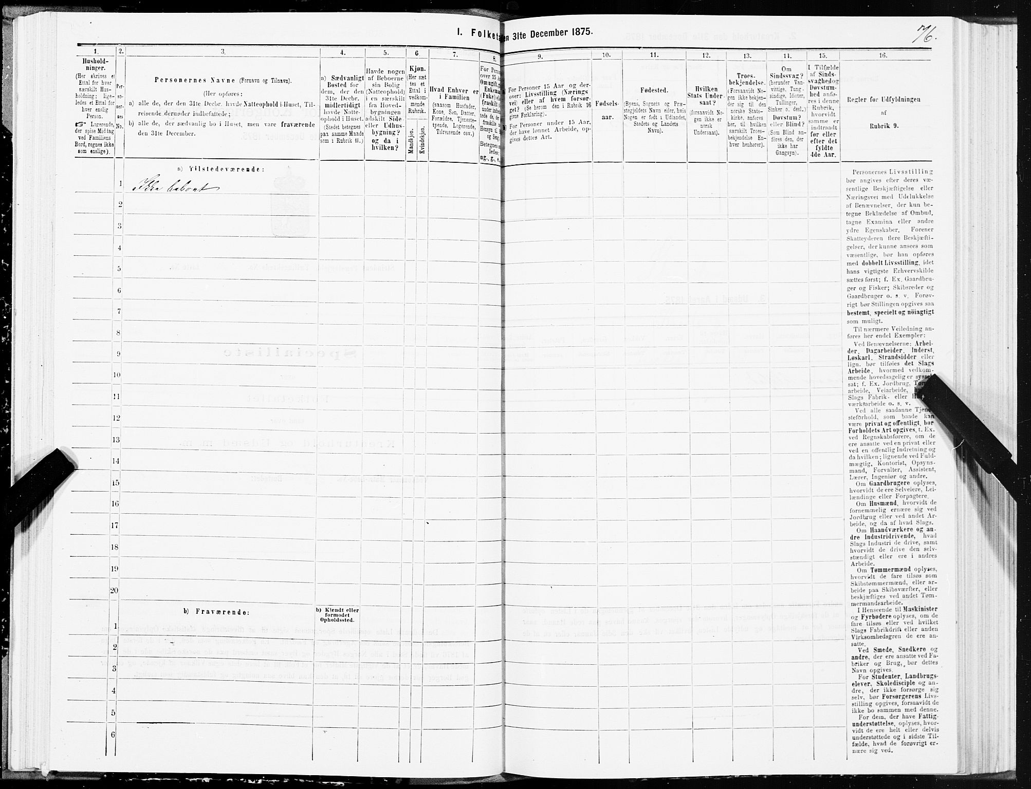 SAT, 1875 census for 1660P Strinda, 1875, p. 4076