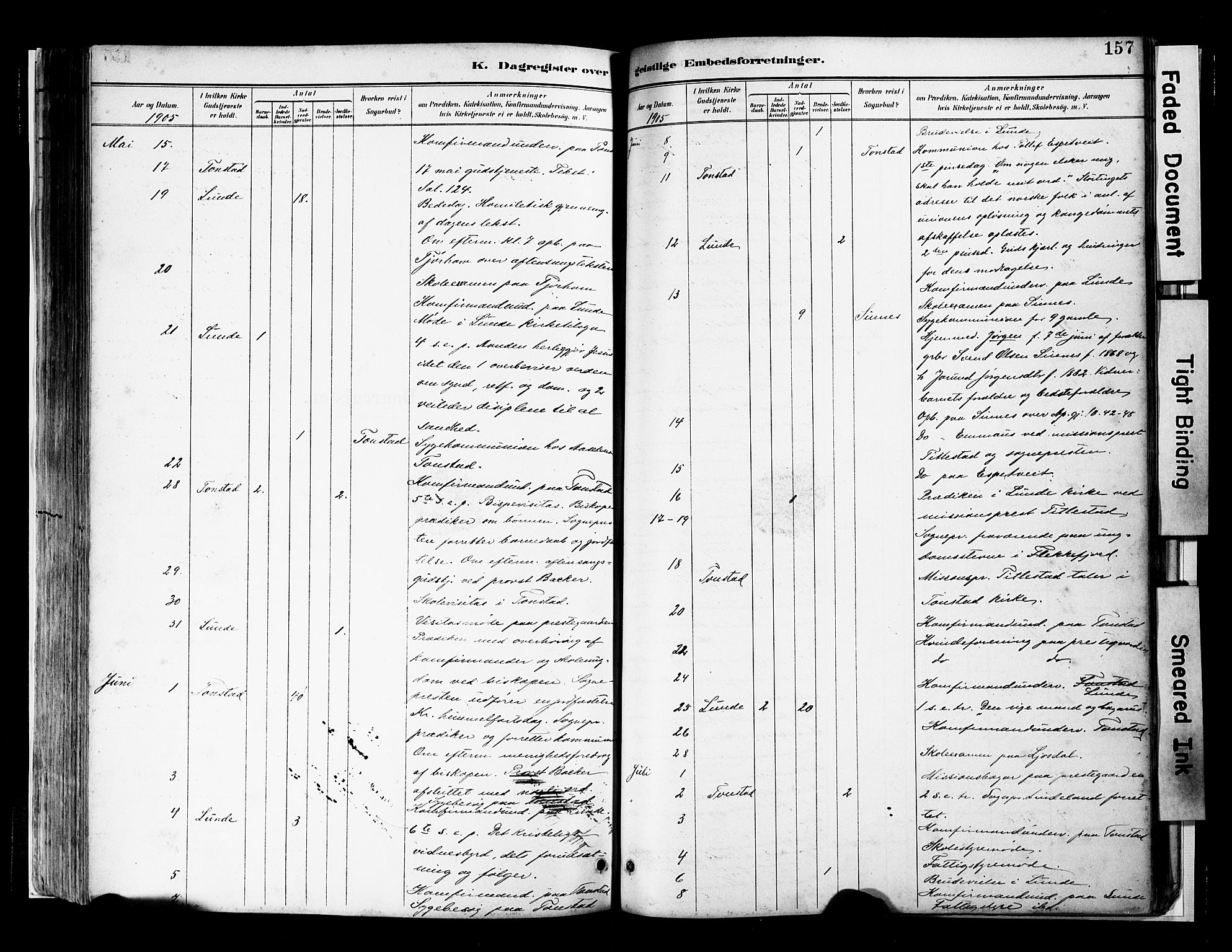 Sirdal sokneprestkontor, SAK/1111-0036/F/Fa/Faa/L0001: Parish register (official) no. A 1, 1887-1910, p. 157