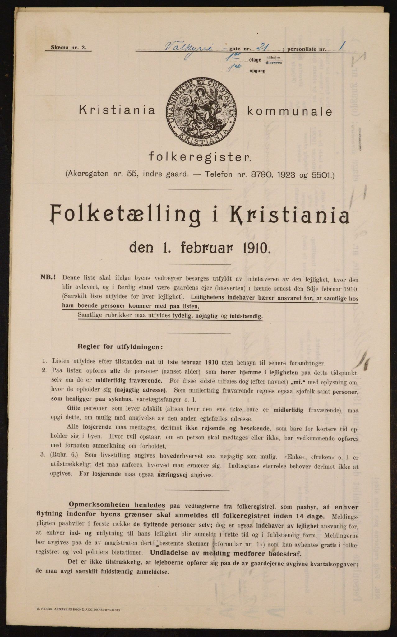 OBA, Municipal Census 1910 for Kristiania, 1910, p. 115487