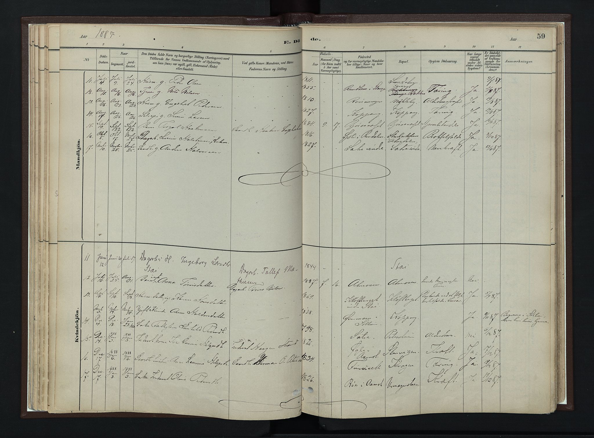 Stor-Elvdal prestekontor, SAH/PREST-052/H/Ha/Haa/L0003: Parish register (official) no. 3, 1882-1901, p. 59