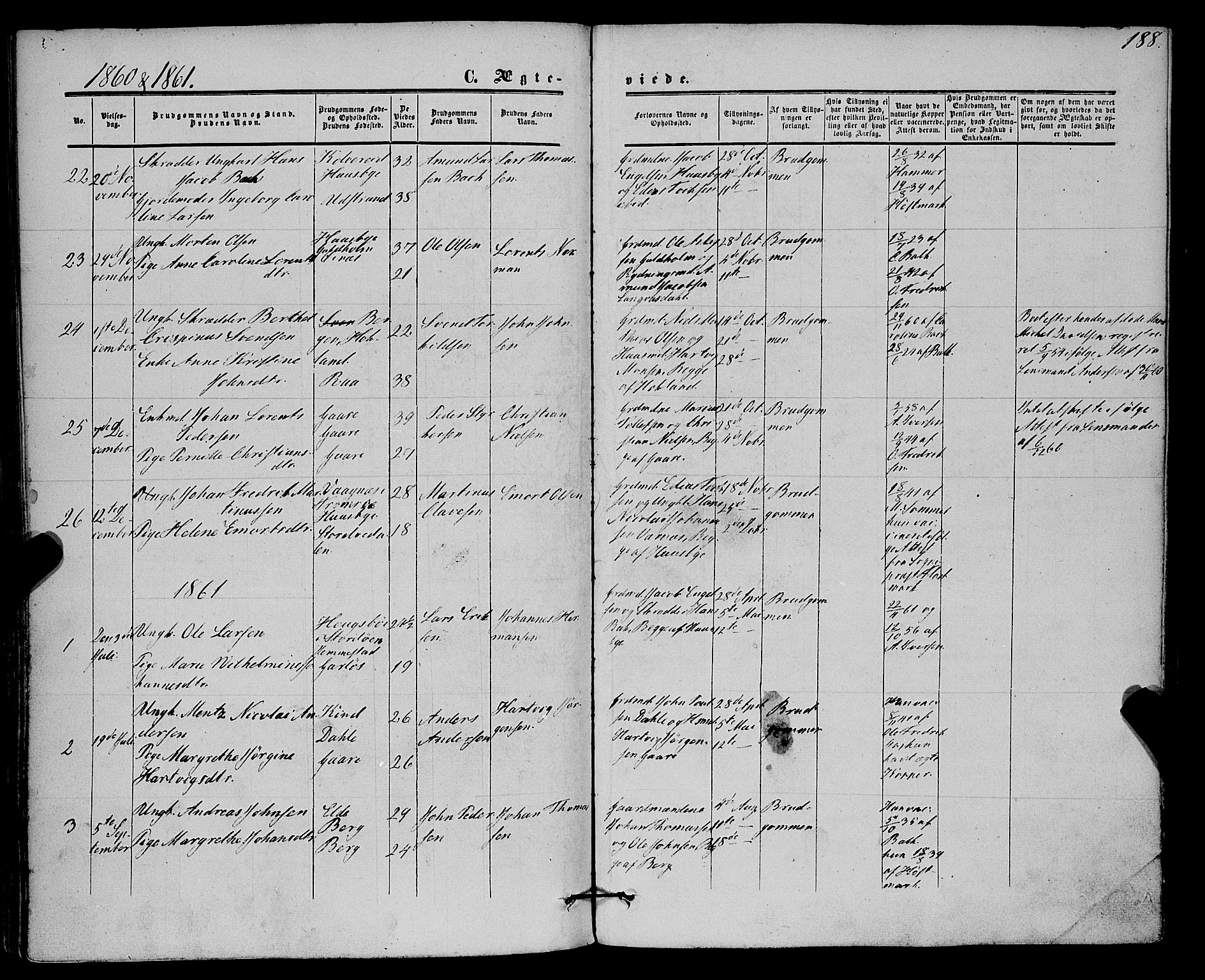 Kvæfjord sokneprestkontor, AV/SATØ-S-1323/G/Ga/Gaa/L0004kirke: Parish register (official) no. 4, 1857-1877, p. 188