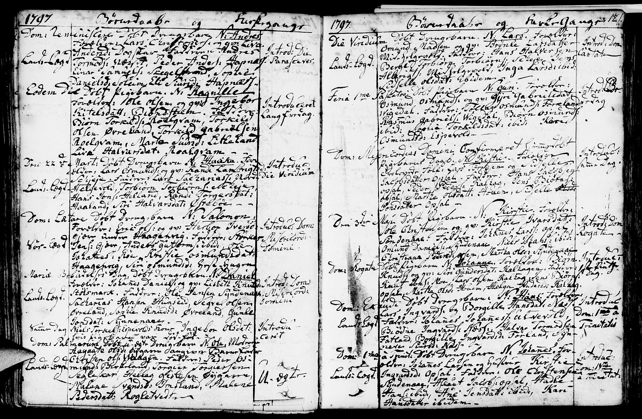 Vikedal sokneprestkontor, AV/SAST-A-101840/01/IV: Parish register (official) no. A 2, 1779-1817, p. 121