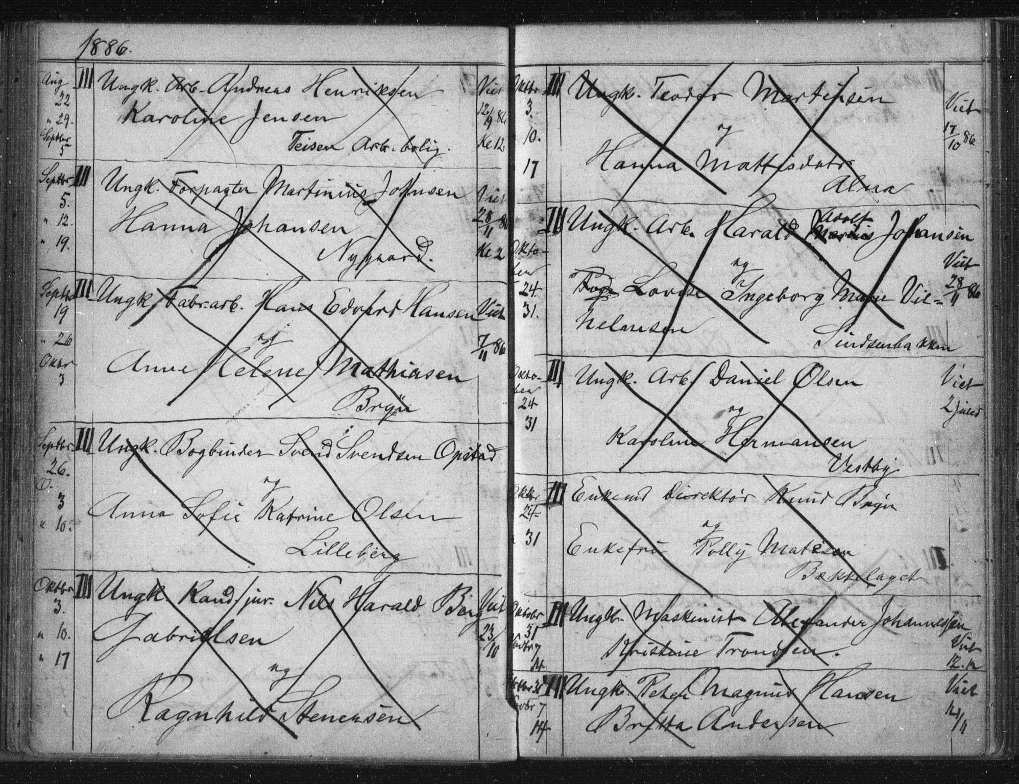 Østre Aker prestekontor Kirkebøker, AV/SAO-A-10840/H/Ha/L0005: Banns register no. I 5, 1879-1899