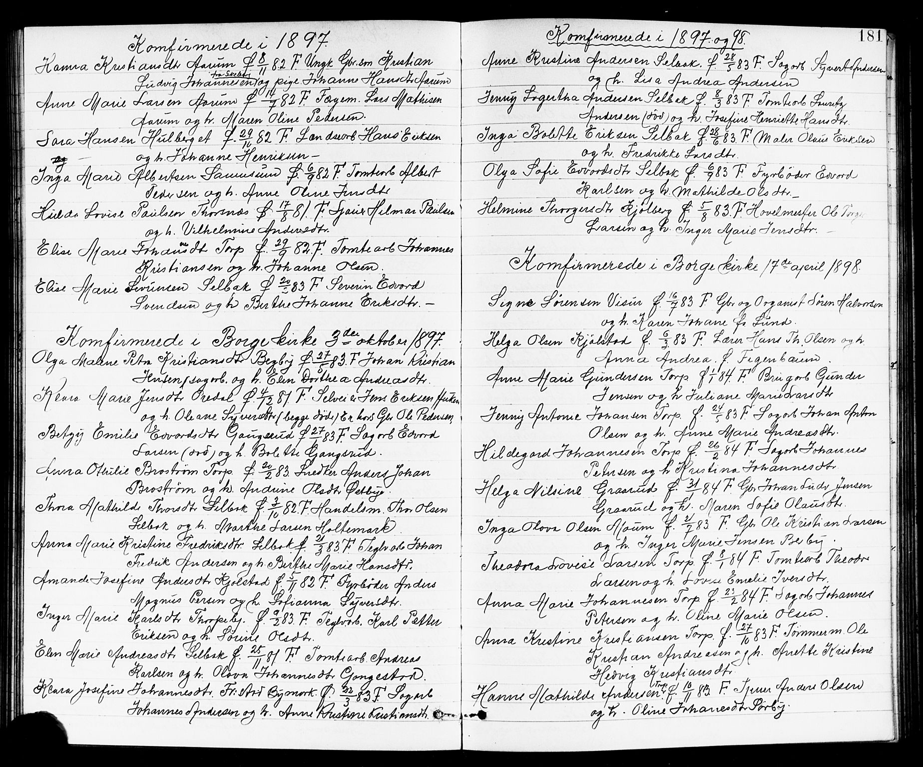 Borge prestekontor Kirkebøker, AV/SAO-A-10903/G/Ga/L0002: Parish register (copy) no. I 2, 1875-1923, p. 181