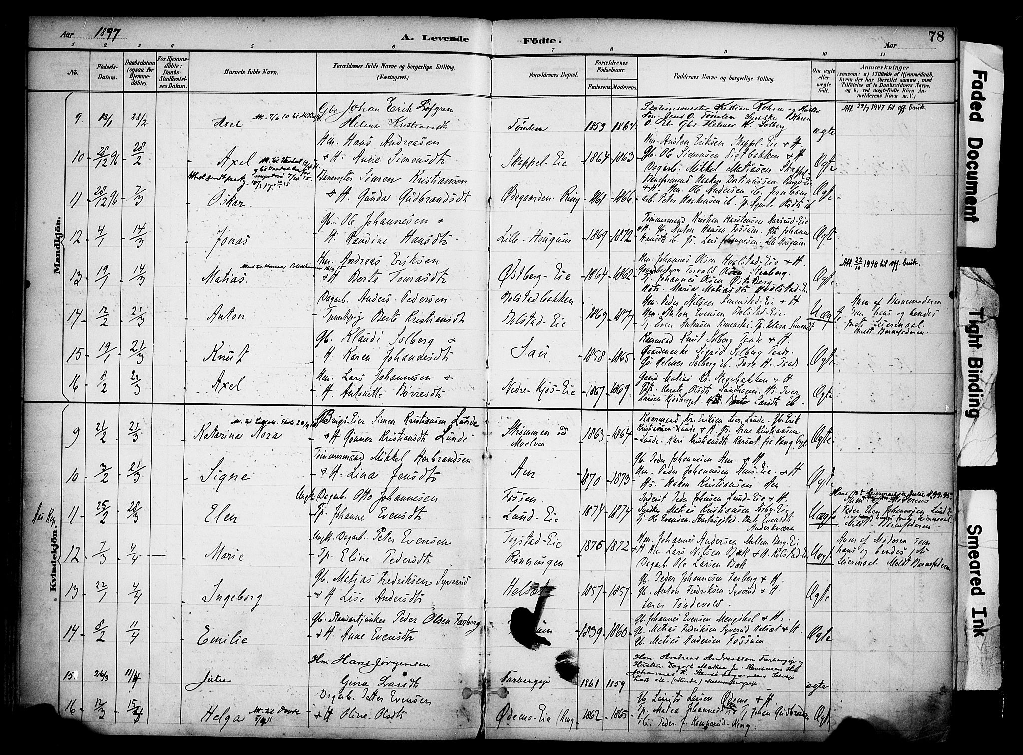 Ringsaker prestekontor, AV/SAH-PREST-014/K/Ka/L0017: Parish register (official) no. 17, 1891-1902, p. 78