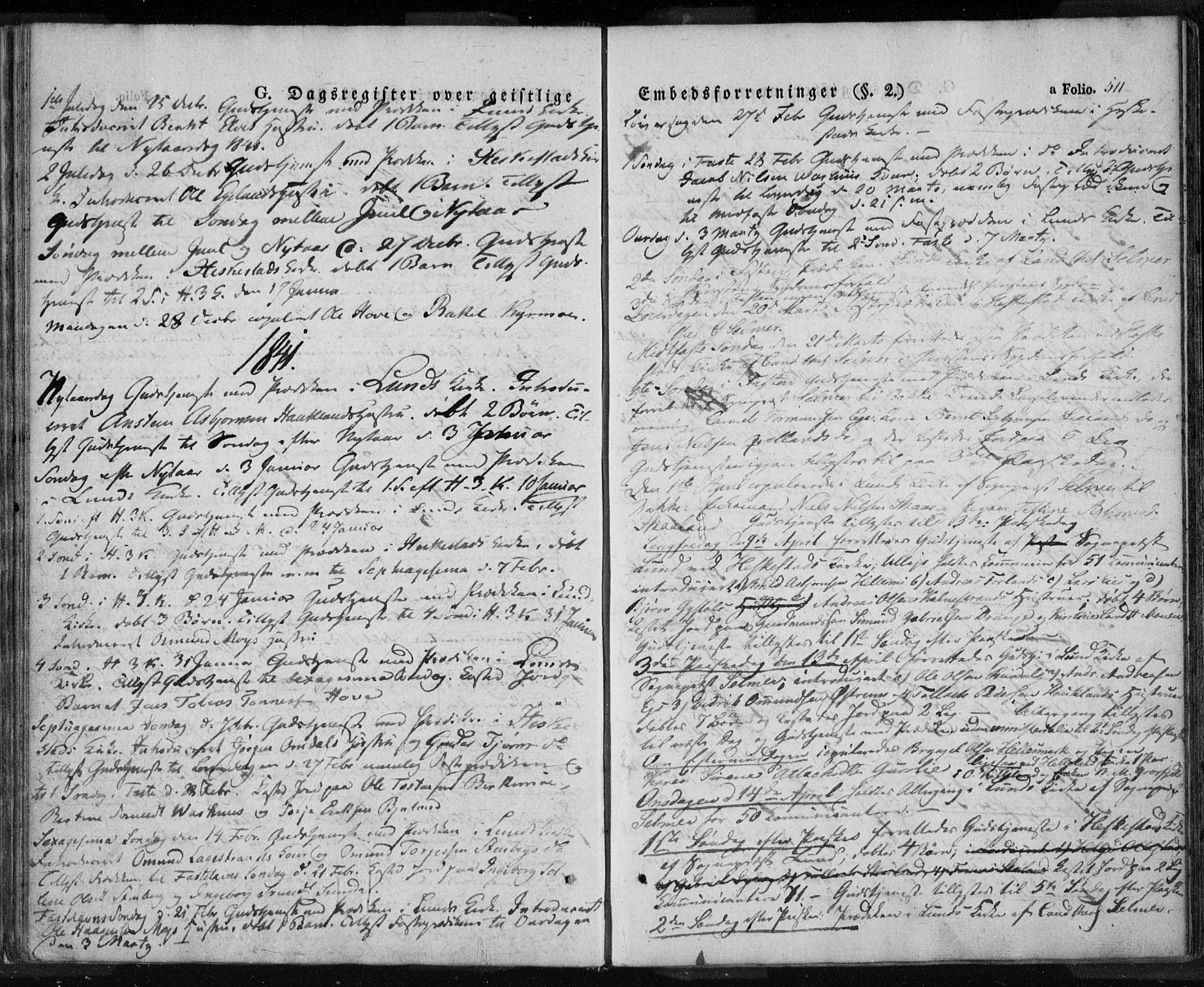 Lund sokneprestkontor, SAST/A-101809/S06/L0008: Parish register (official) no. A 7.2, 1833-1854, p. 511