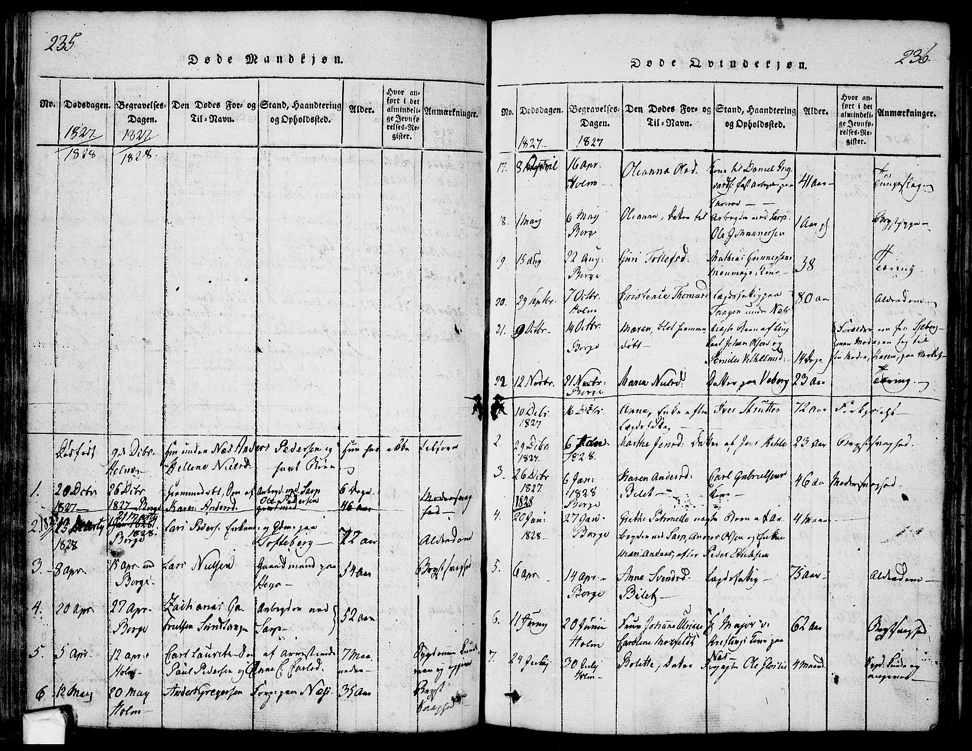 Borge prestekontor Kirkebøker, SAO/A-10903/F/Fa/L0003: Parish register (official) no. I 3, 1815-1836, p. 235-236