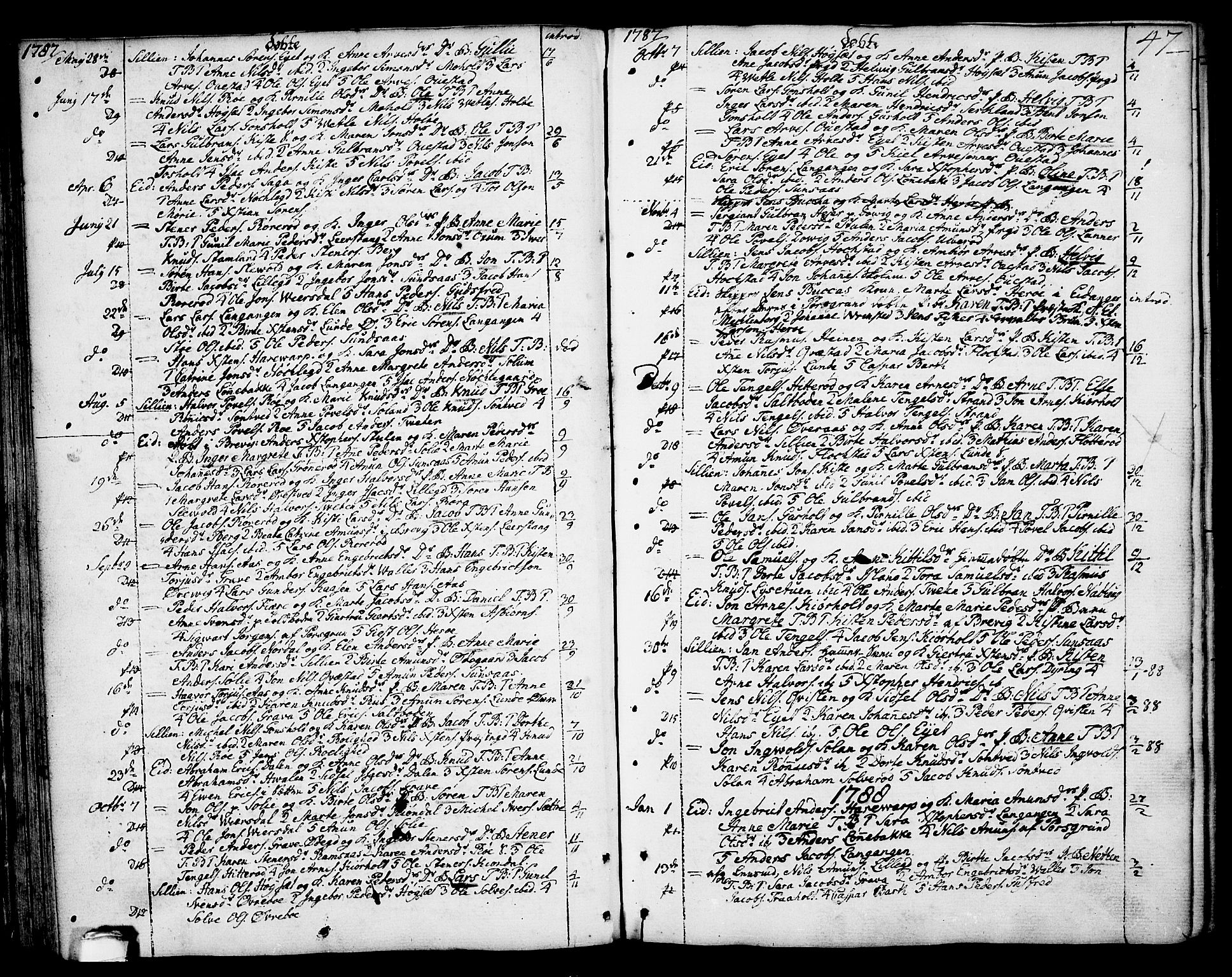 Eidanger kirkebøker, SAKO/A-261/F/Fa/L0006: Parish register (official) no. 6, 1764-1814, p. 47