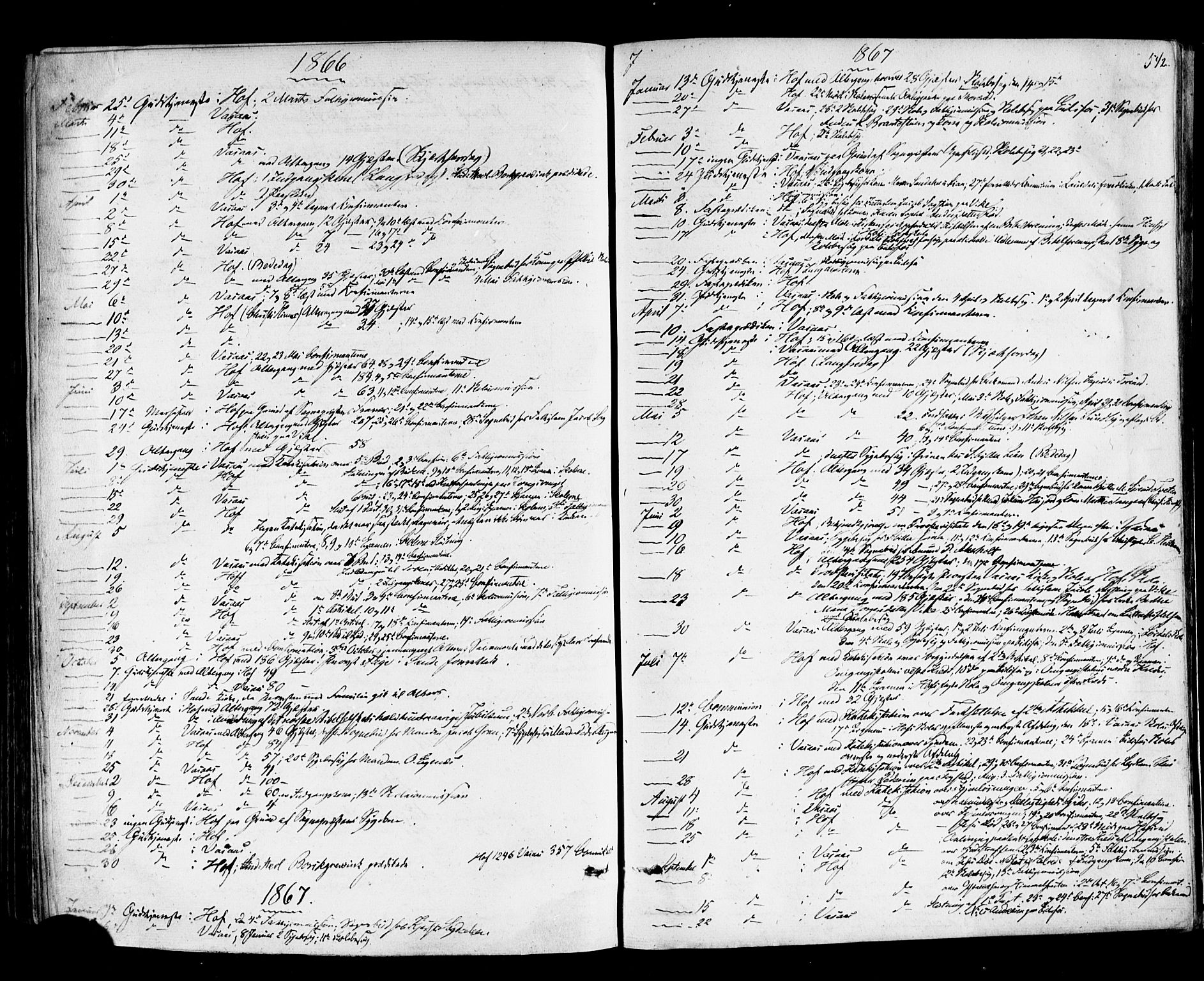 Hof kirkebøker, AV/SAKO-A-64/F/Fa/L0006: Parish register (official) no. I 6, 1851-1877, p. 542