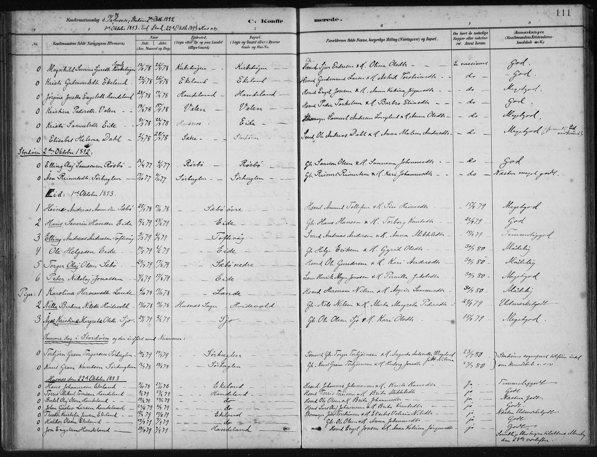 Fjelberg sokneprestembete, AV/SAB-A-75201/H/Haa: Parish register (official) no. C  1, 1879-1918, p. 111