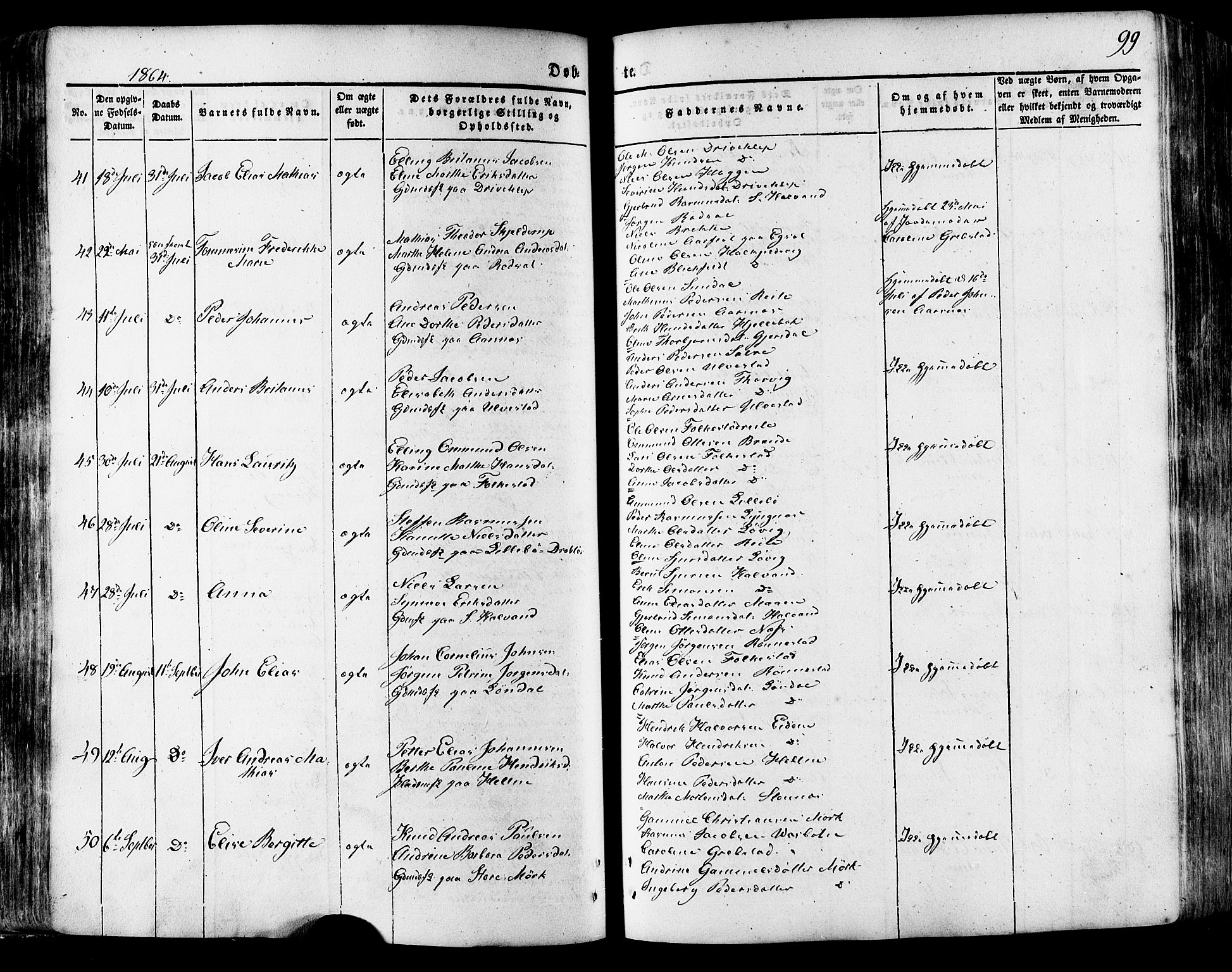 Ministerialprotokoller, klokkerbøker og fødselsregistre - Møre og Romsdal, AV/SAT-A-1454/511/L0140: Parish register (official) no. 511A07, 1851-1878, p. 99
