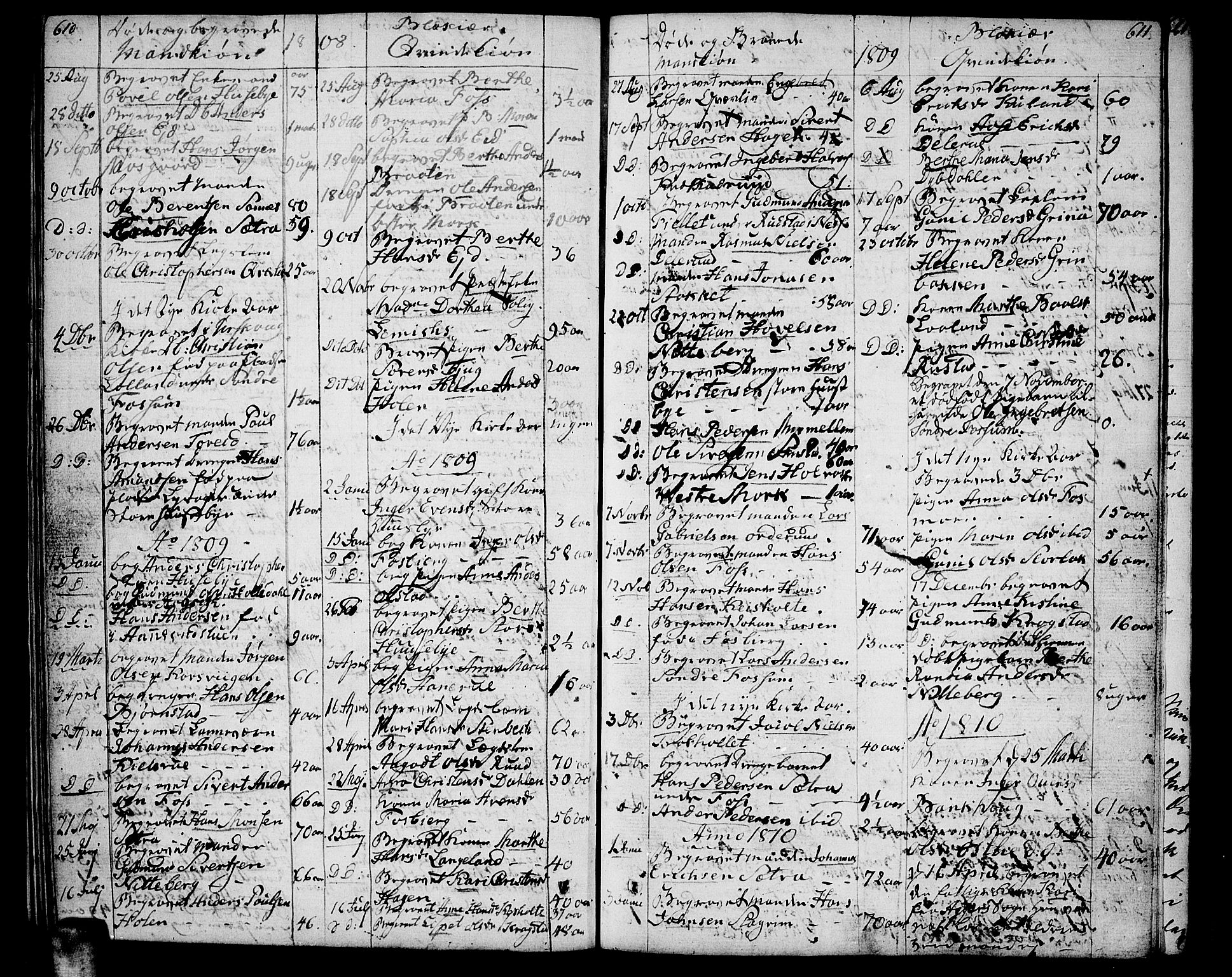 Aurskog prestekontor Kirkebøker, SAO/A-10304a/F/Fa/L0004: Parish register (official) no. I 4, 1807-1814, p. 610-611