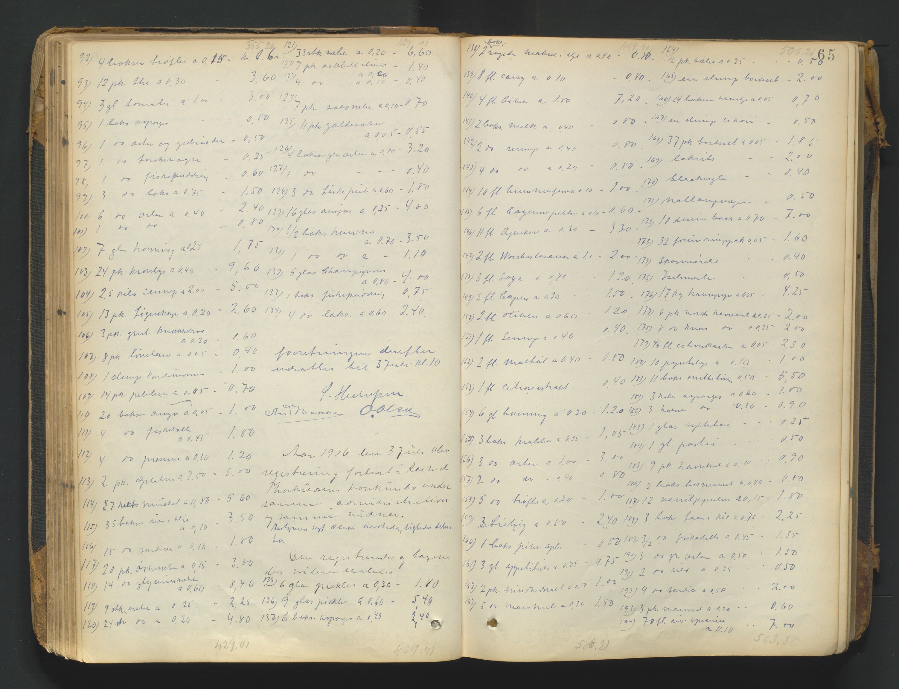 Arendal byfogd, AV/SAK-1222-0001/H/Hc/L0037: Skifteregistreringsprotokoll nr. 35, 1903-1926, p. 64b-65a