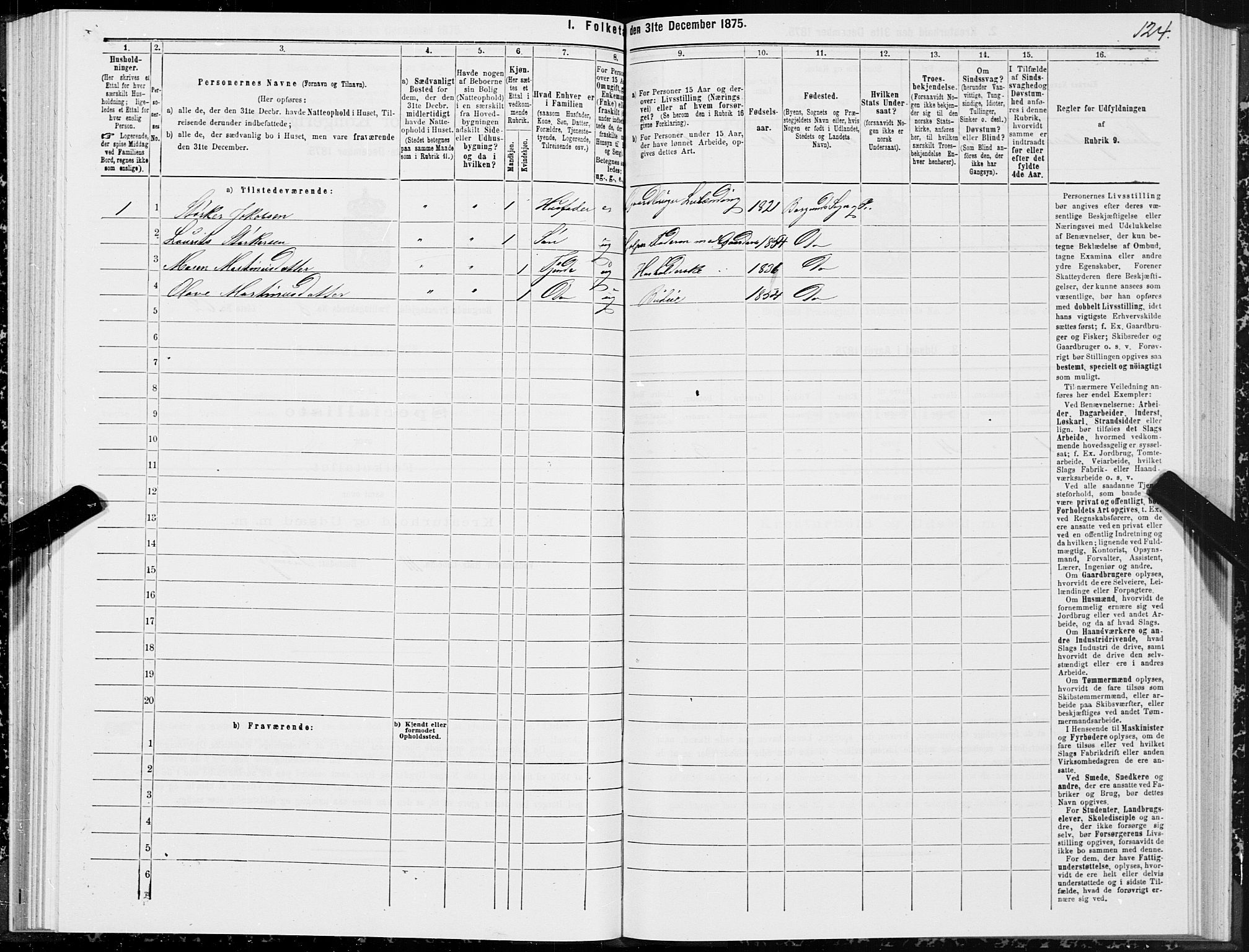 SAT, 1875 census for 1531P Borgund, 1875, p. 2124