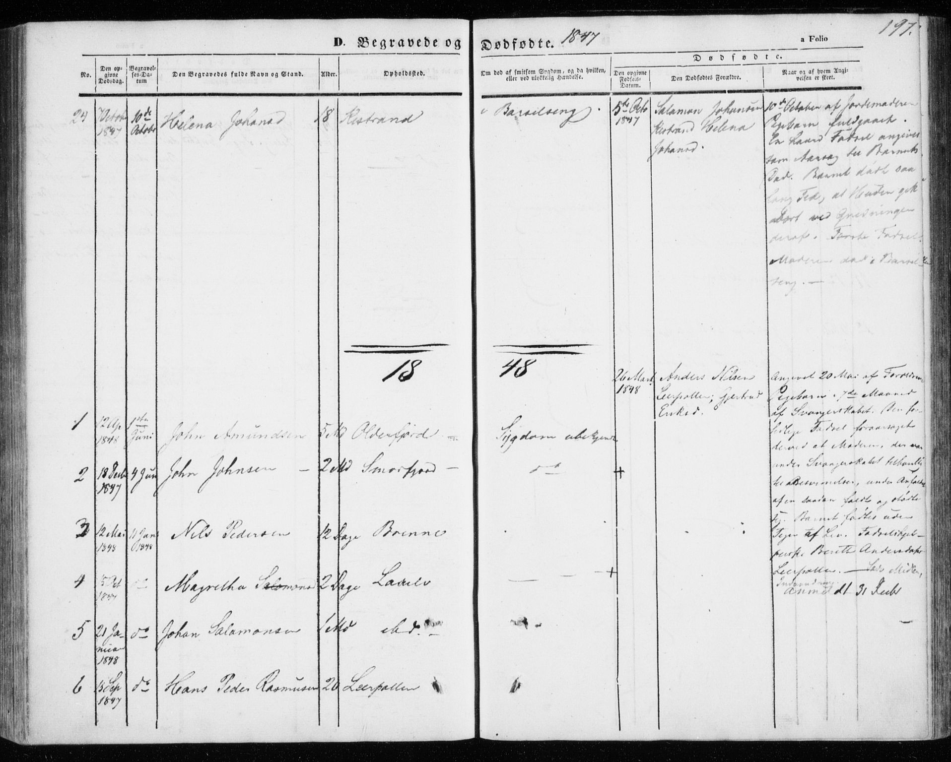 Kistrand/Porsanger sokneprestembete, SATØ/S-1351/H/Ha/L0004.kirke: Parish register (official) no. 4, 1843-1860, p. 197