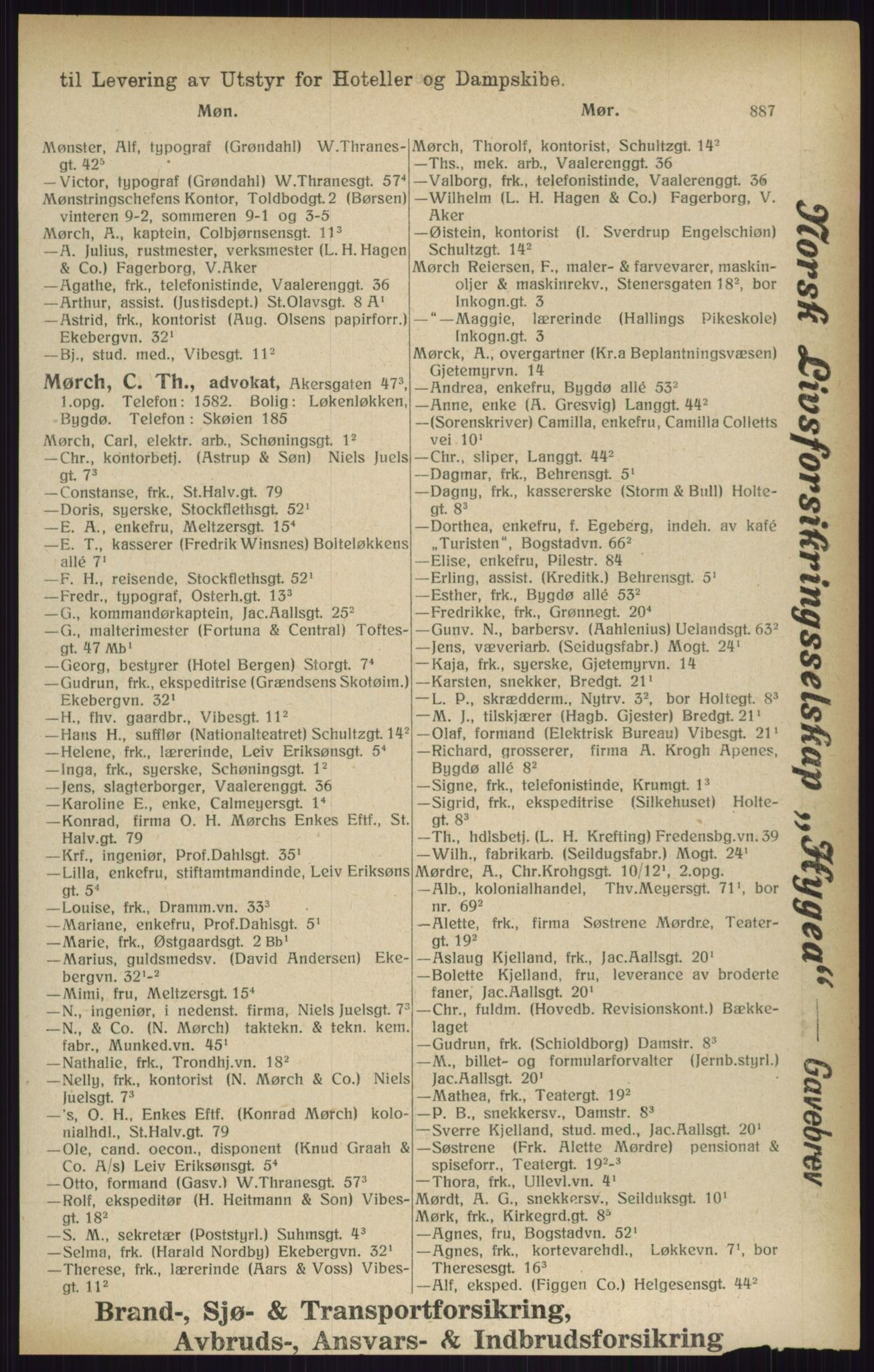 Kristiania/Oslo adressebok, PUBL/-, 1916, p. 887