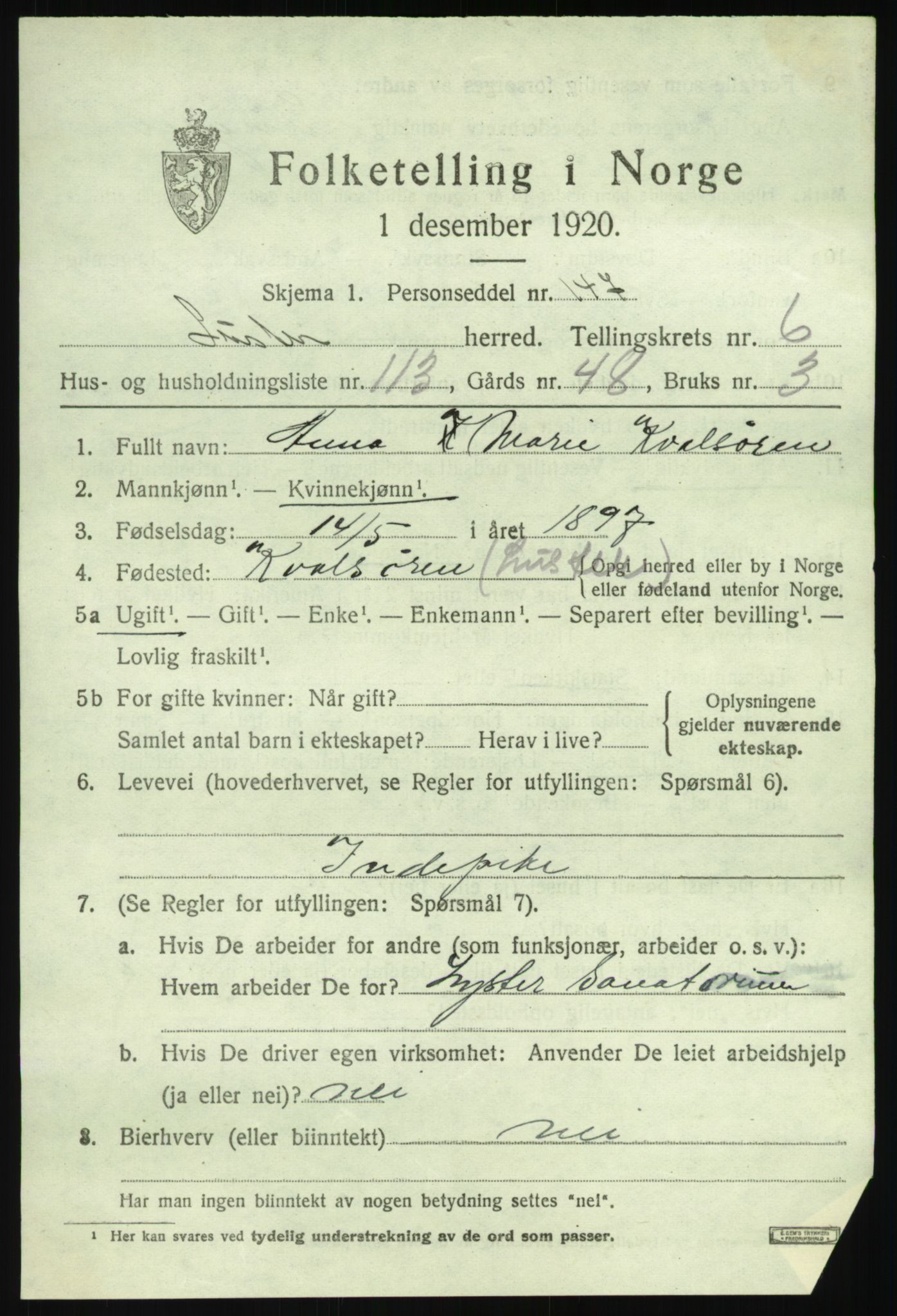 SAB, 1920 census for Luster, 1920, p. 4546