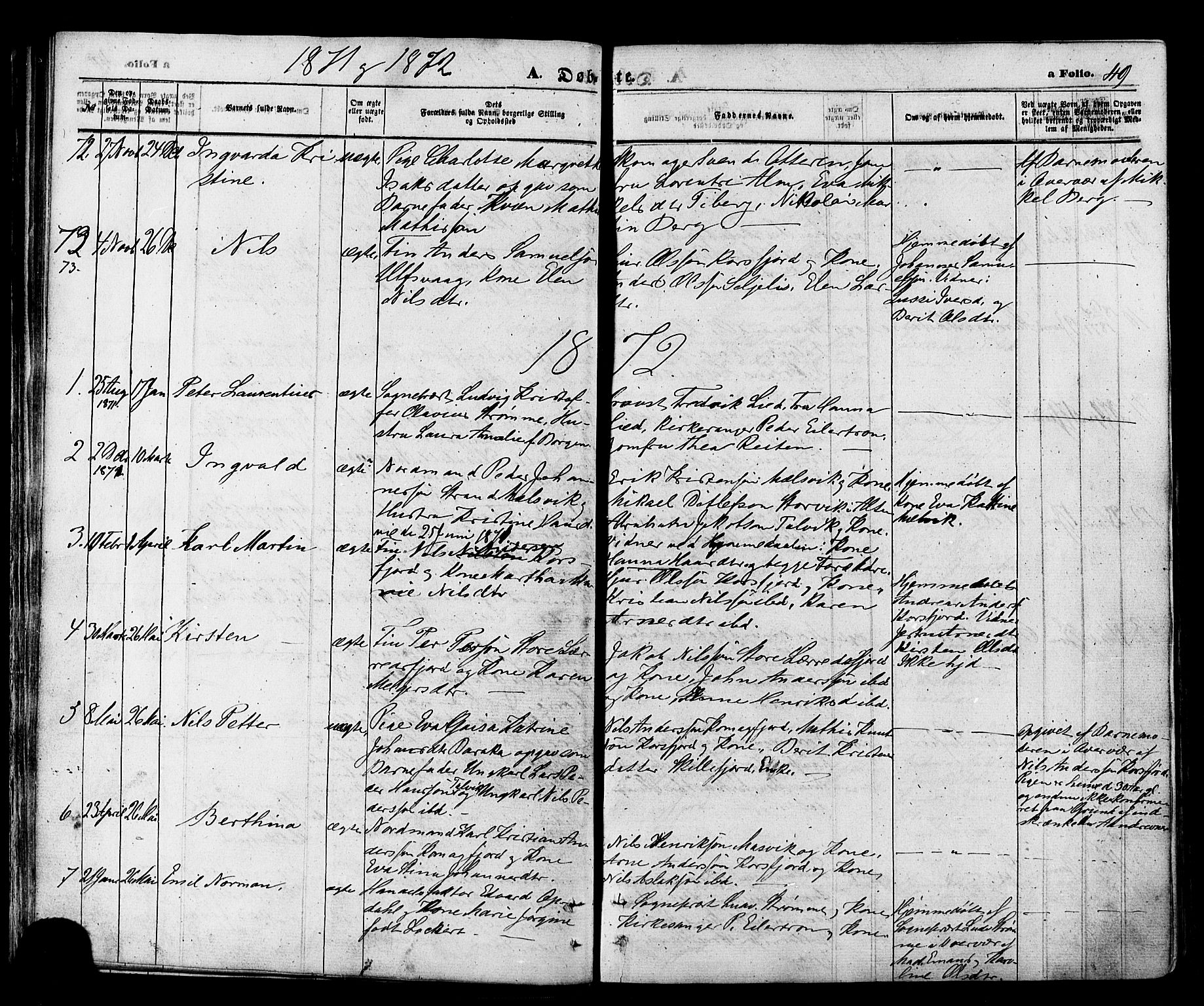 Talvik sokneprestkontor, AV/SATØ-S-1337/H/Ha/L0011kirke: Parish register (official) no. 11, 1864-1877, p. 49