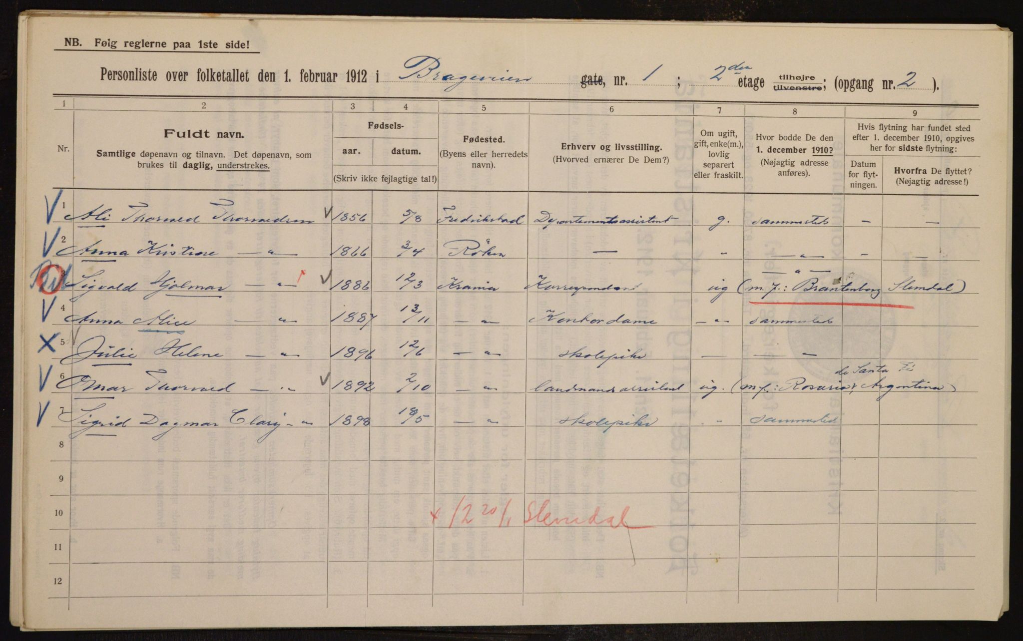 OBA, Municipal Census 1912 for Kristiania, 1912, p. 7915