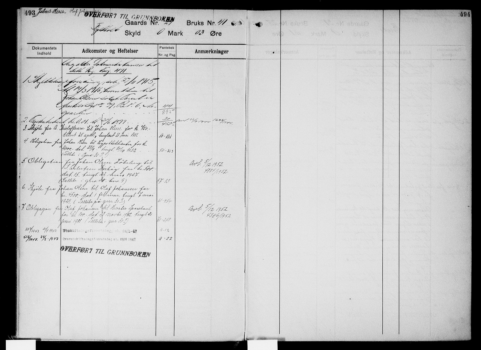 Onsøy sorenskriveri, AV/SAO-A-10474/G/Gb/Gbc/L0003: Mortgage register no. III 3, 1913, p. 493-494