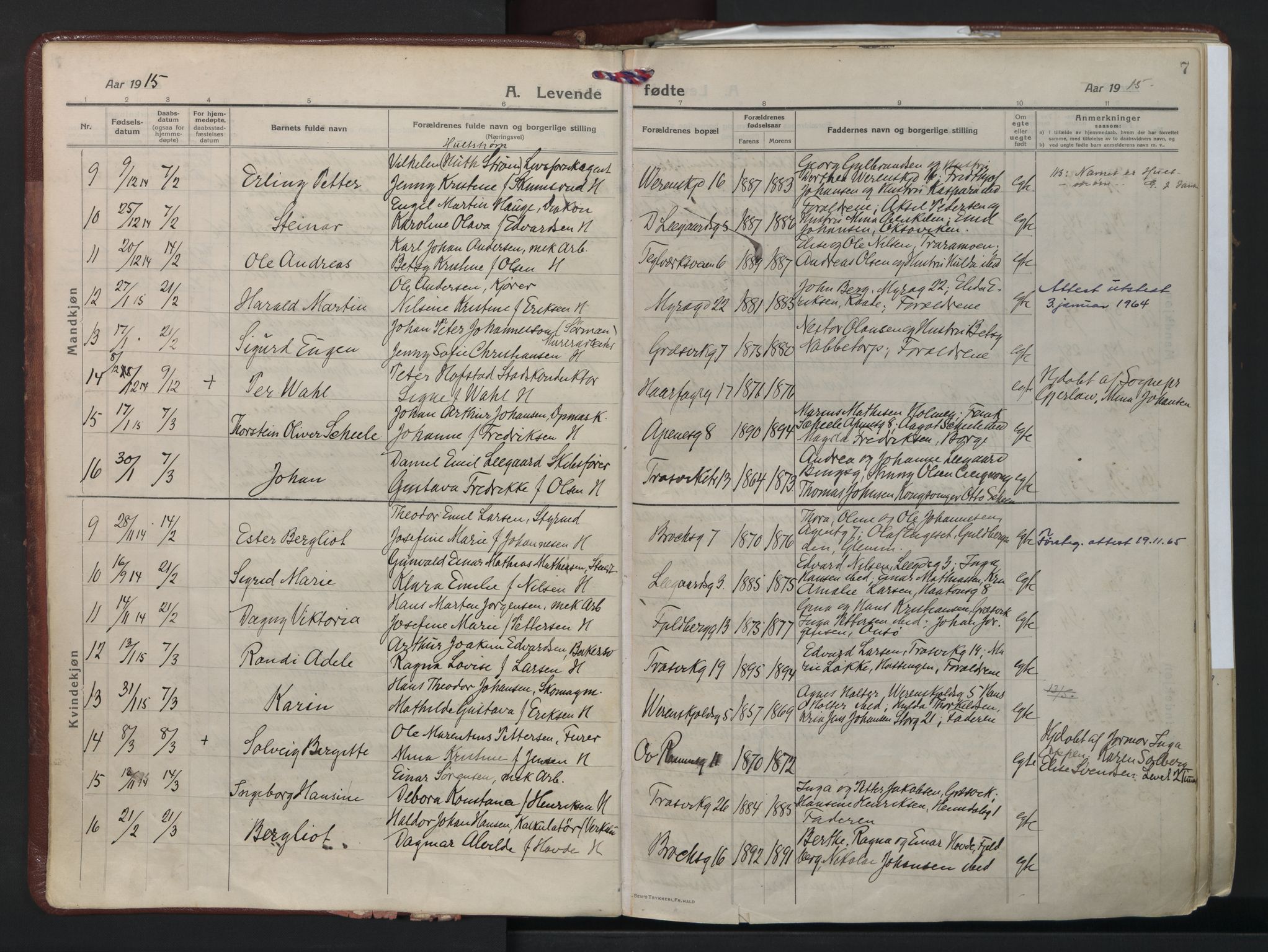 Fredrikstad domkirkes prestekontor Kirkebøker, AV/SAO-A-10906/F/Fa/L0010: Parish register (official) no. I 10, 1914-1946, p. 7
