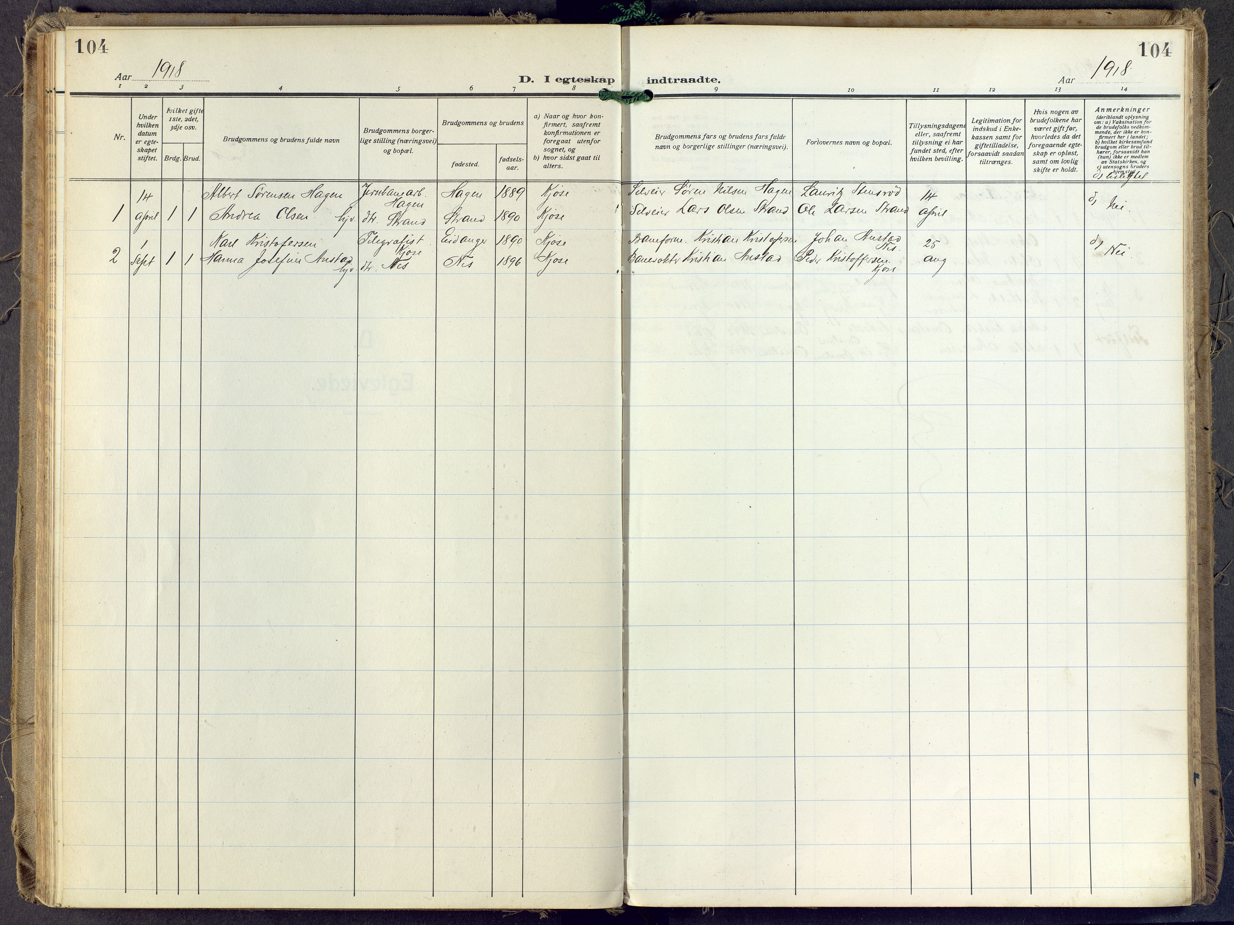 Brunlanes kirkebøker, SAKO/A-342/F/Fd/L0002: Parish register (official) no. IV 2, 1918-1958, p. 104