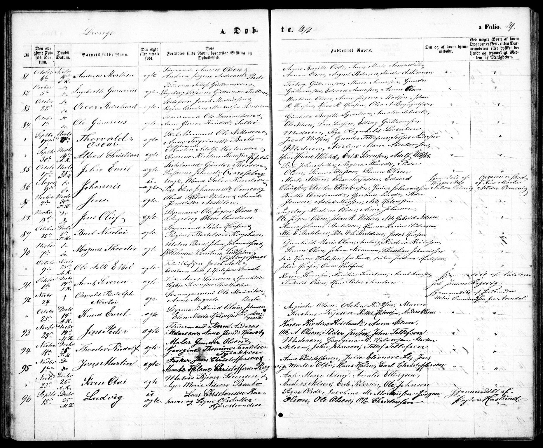 Tromøy sokneprestkontor, SAK/1111-0041/F/Fb/L0004: Parish register (copy) no. B 4, 1869-1877, p. 29