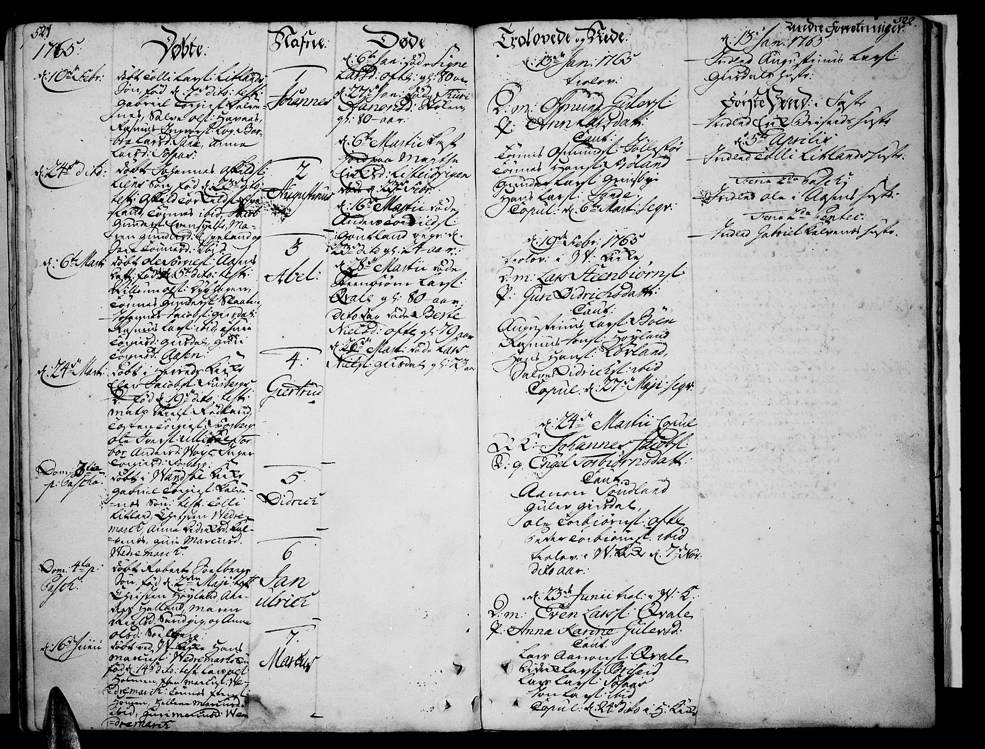 Lista sokneprestkontor, AV/SAK-1111-0027/F/Fa/L0003: Parish register (official) no. A 3 /2, 1754-1767, p. 521-522