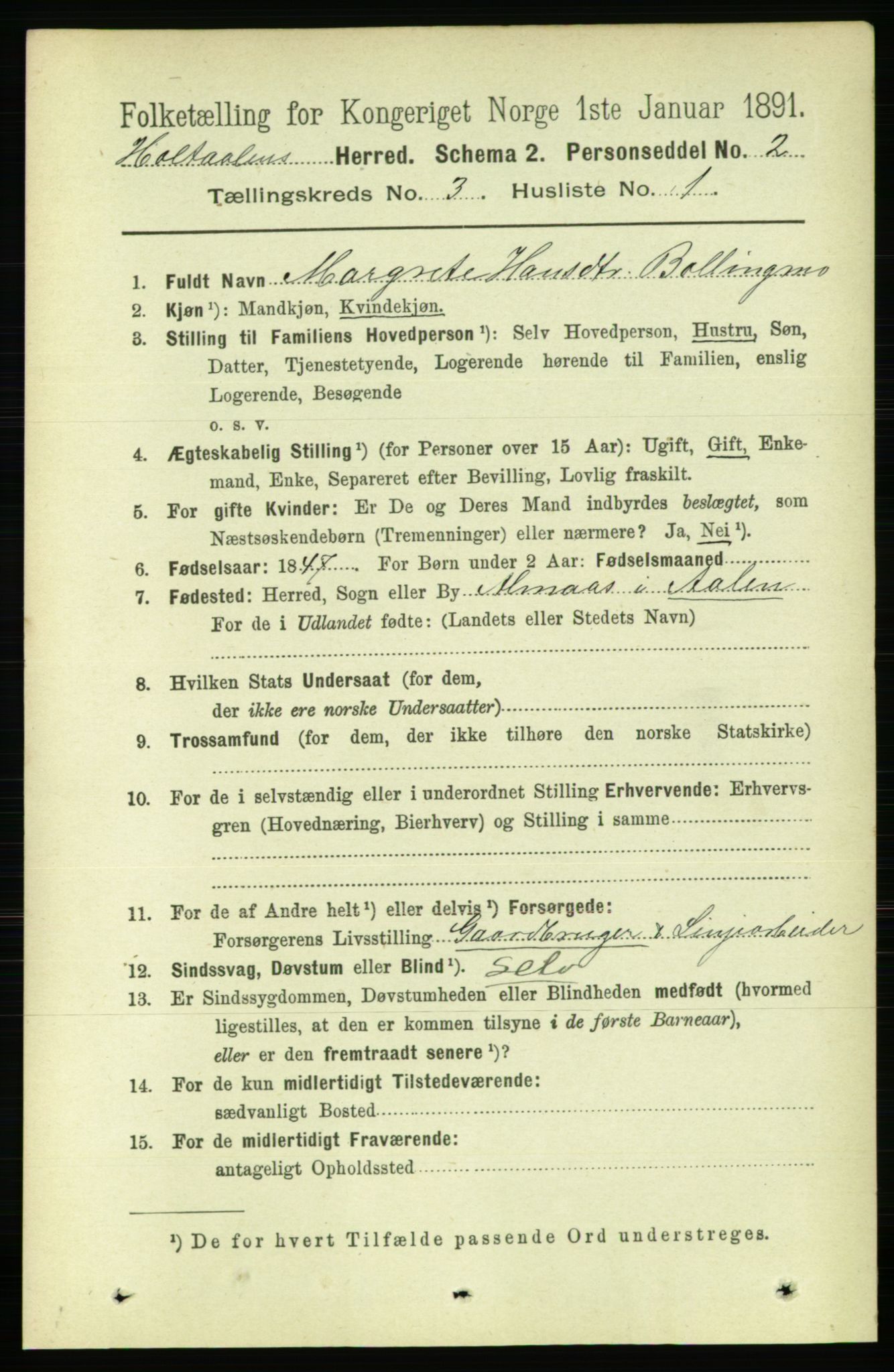 RA, 1891 census for 1645 Haltdalen, 1891, p. 839