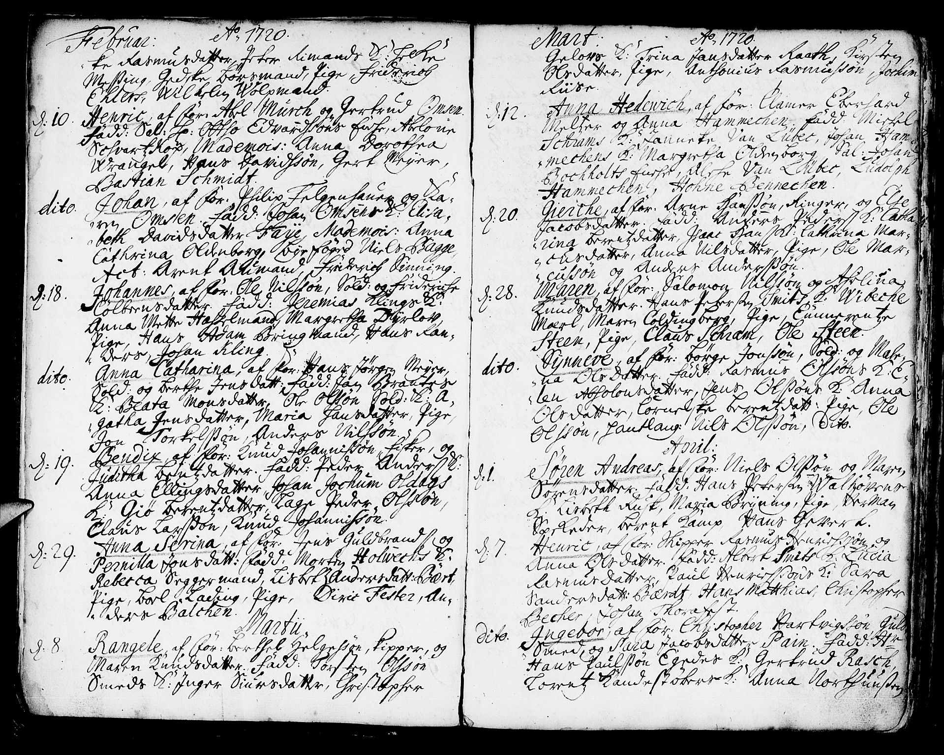 Korskirken sokneprestembete, SAB/A-76101/H/Haa/L0004: Parish register (official) no. A 4, 1720-1750, p. 2