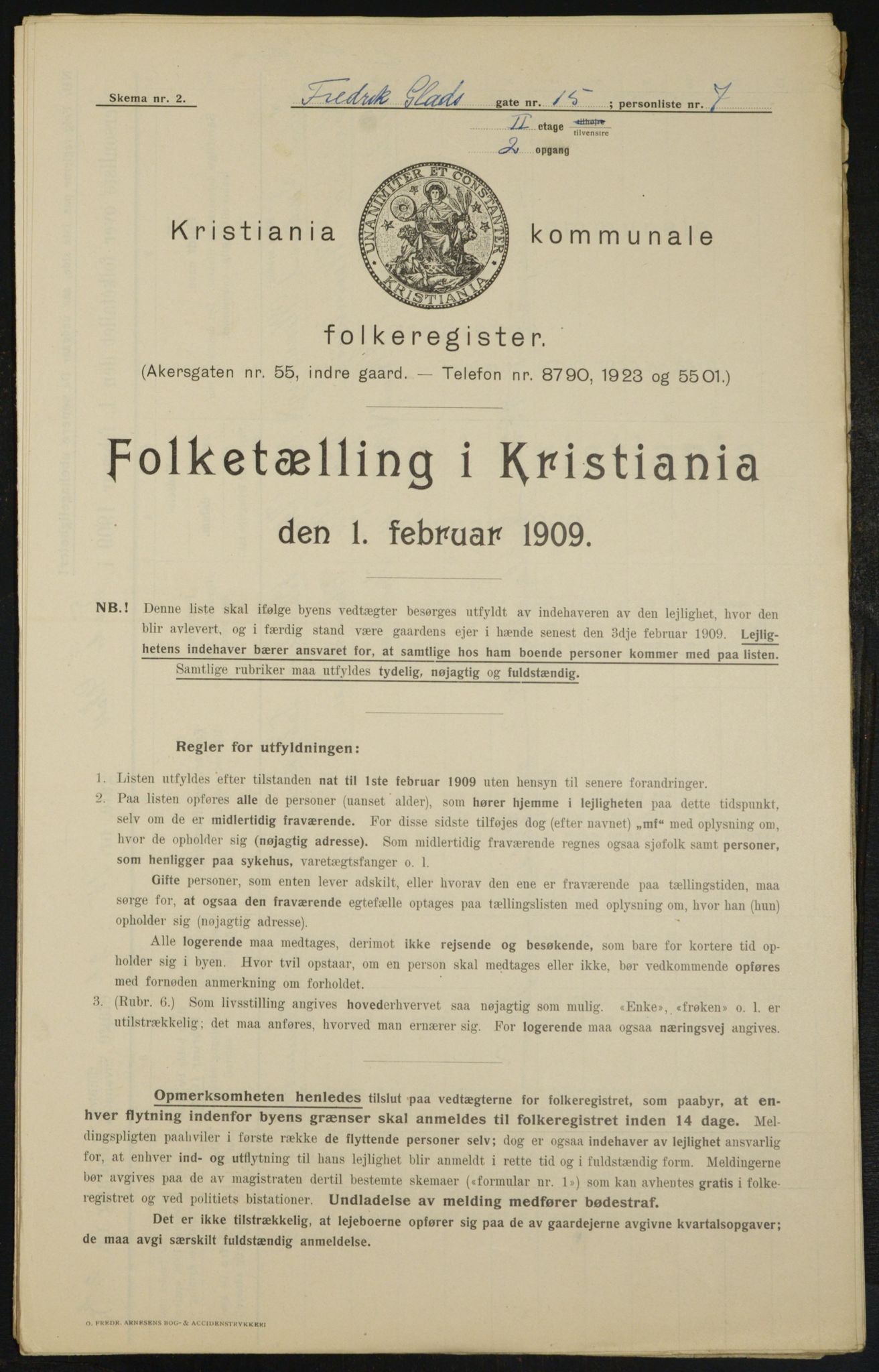 OBA, Municipal Census 1909 for Kristiania, 1909, p. 24063